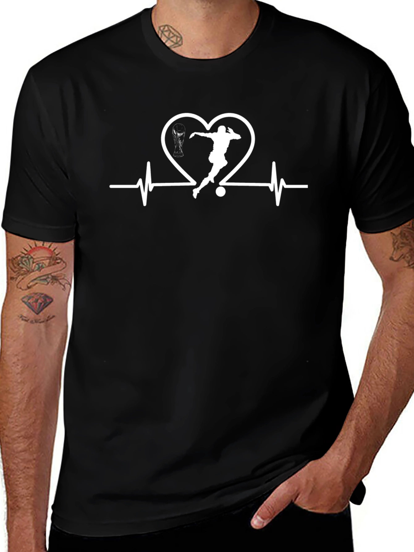 Soccer Love Heartbeat Graphic Tee