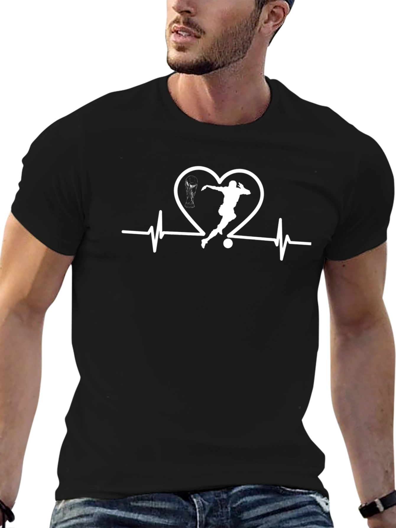 Soccer Love Heartbeat Graphic Tee