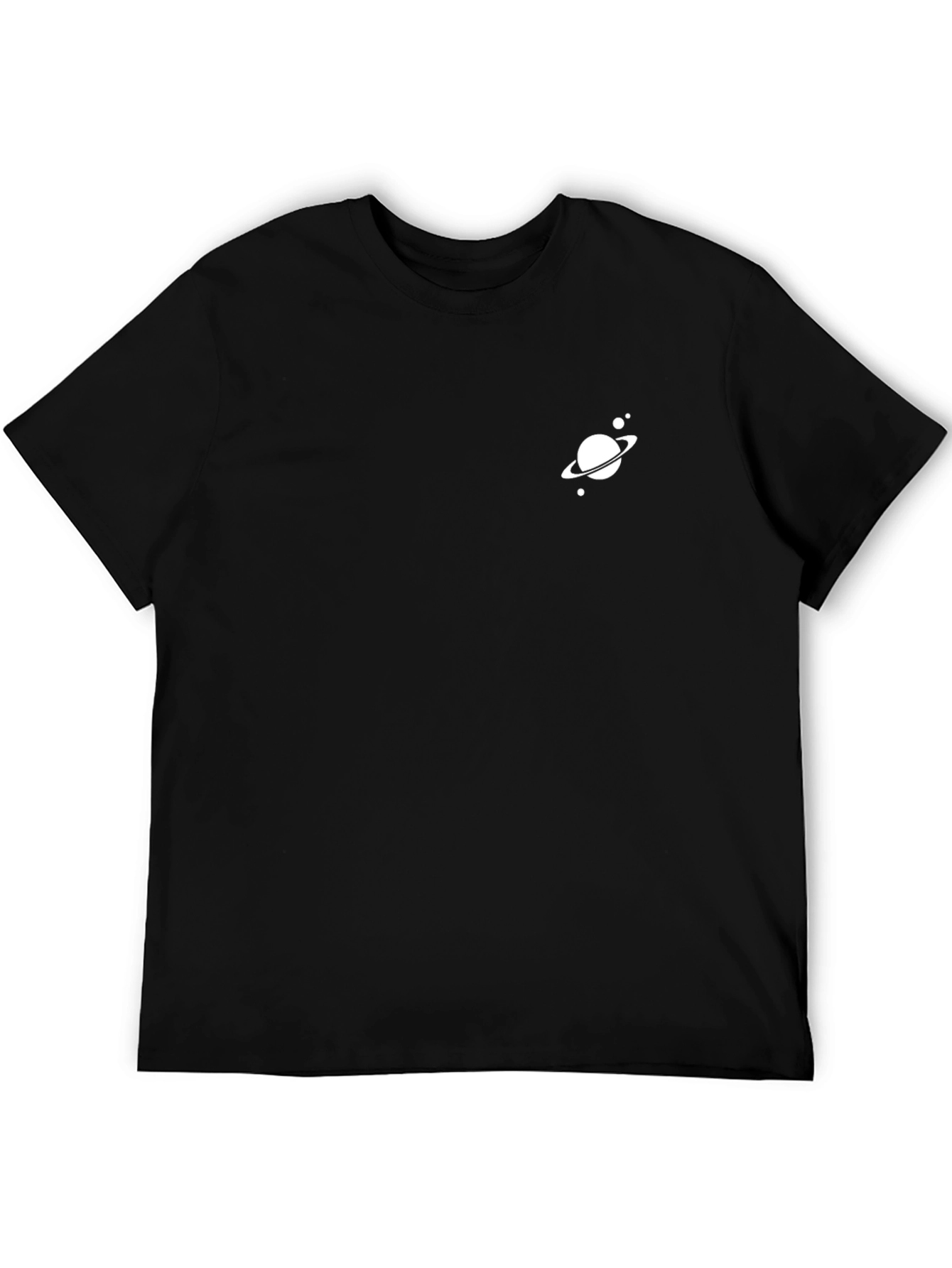 Modern Black T-Shirt with Planet Design