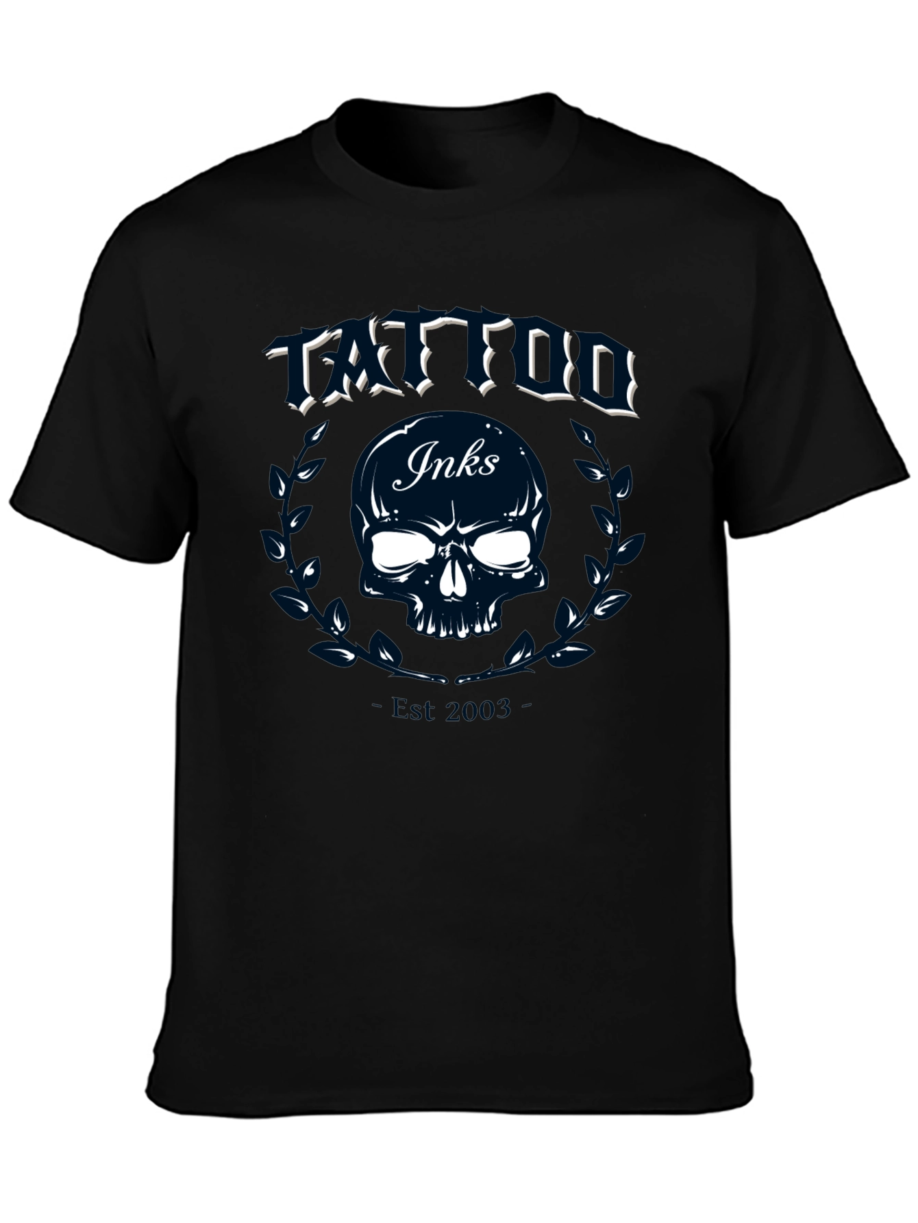 Tattoo Inks Skull Graphic Tee - Black Cotton T-Shirt