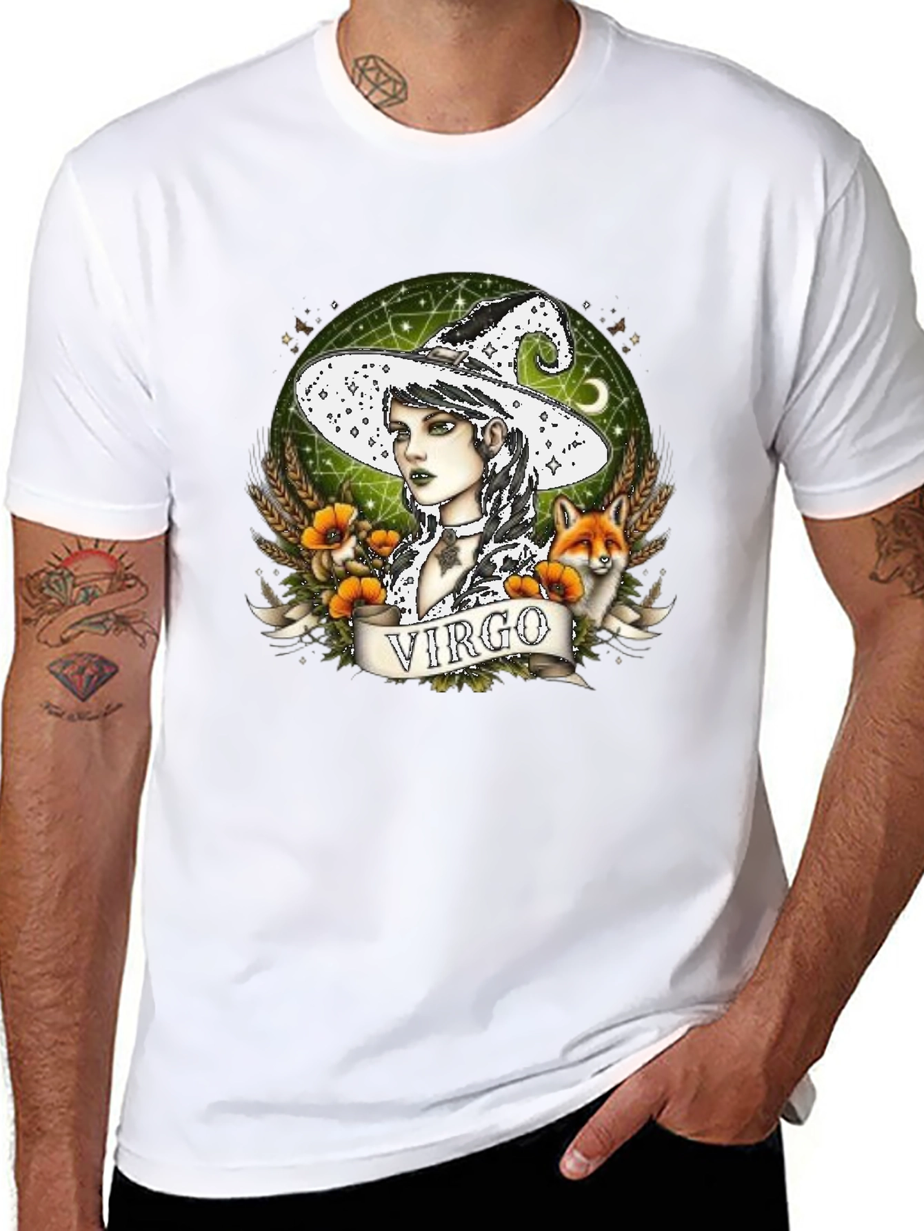 Virgo Witch Graphic T-Shirt - Unique Zodiac Design
