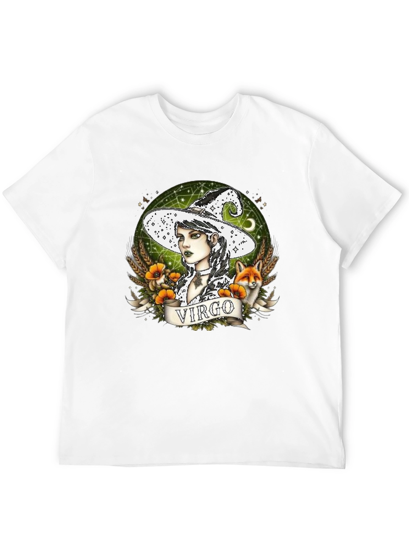 Virgo Witch Graphic T-Shirt - Unique Zodiac Design
