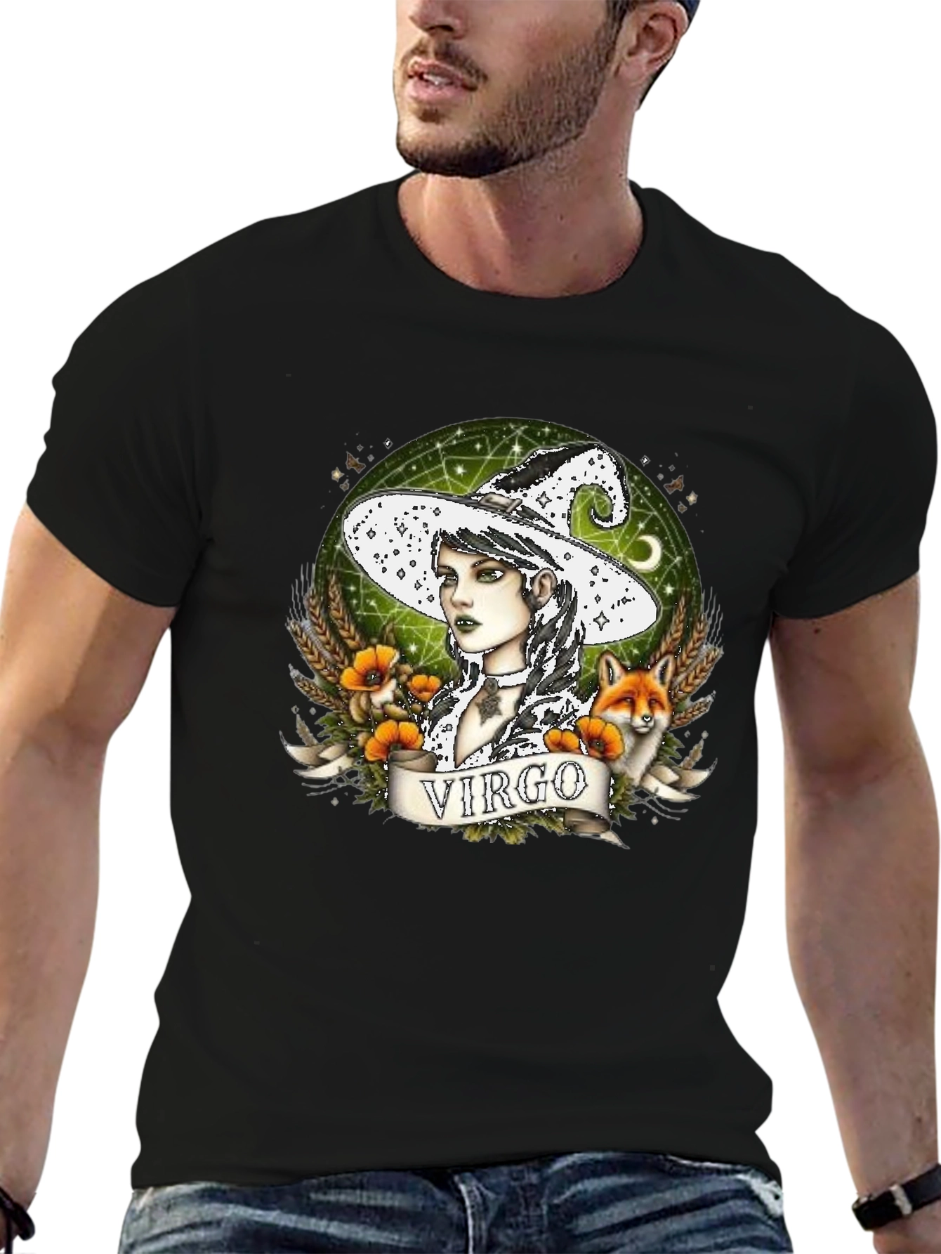 Virgo Witch Graphic T-Shirt - Unique Zodiac Design