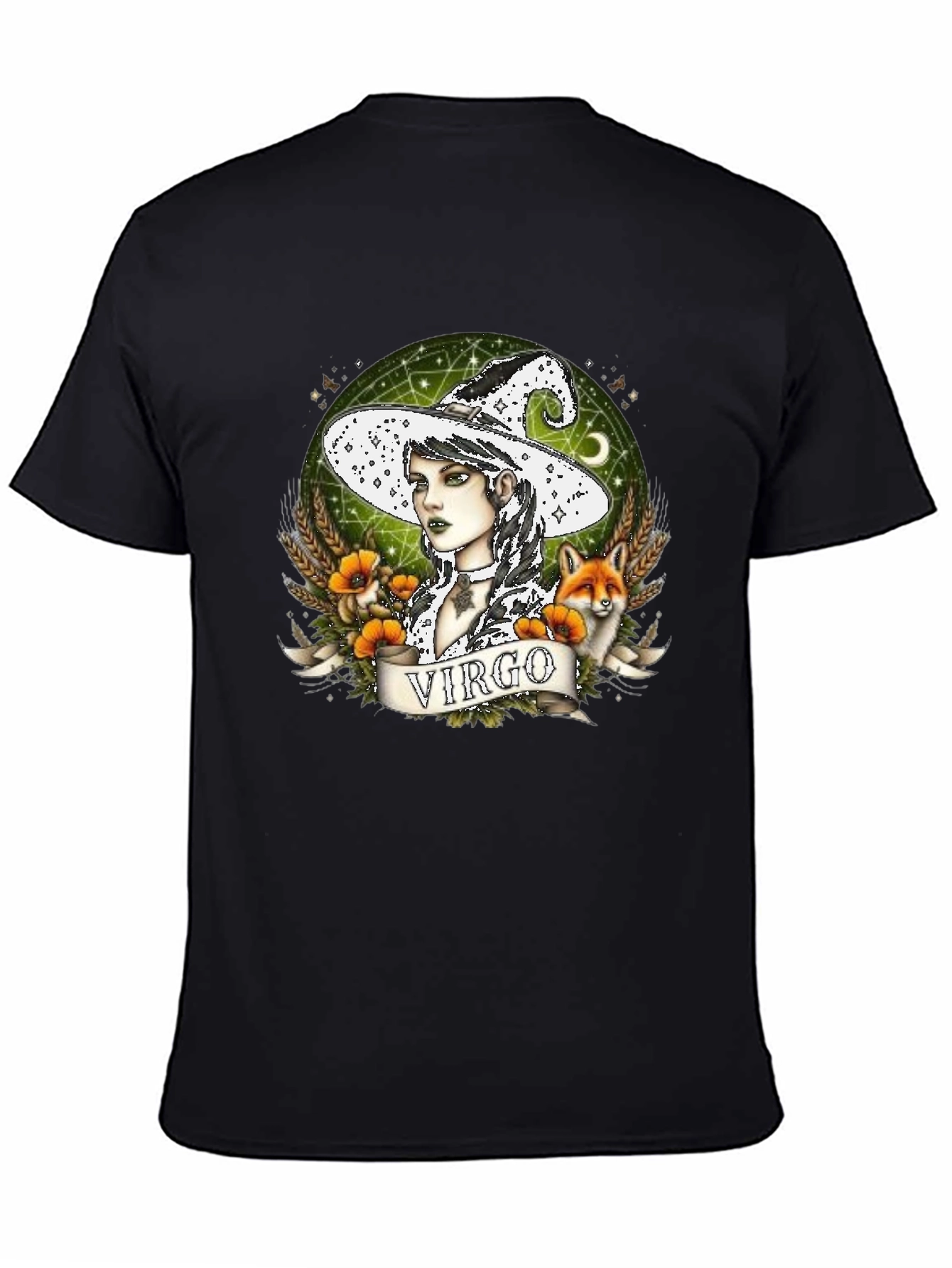 Virgo Witch Graphic T-Shirt - Unique Zodiac Design