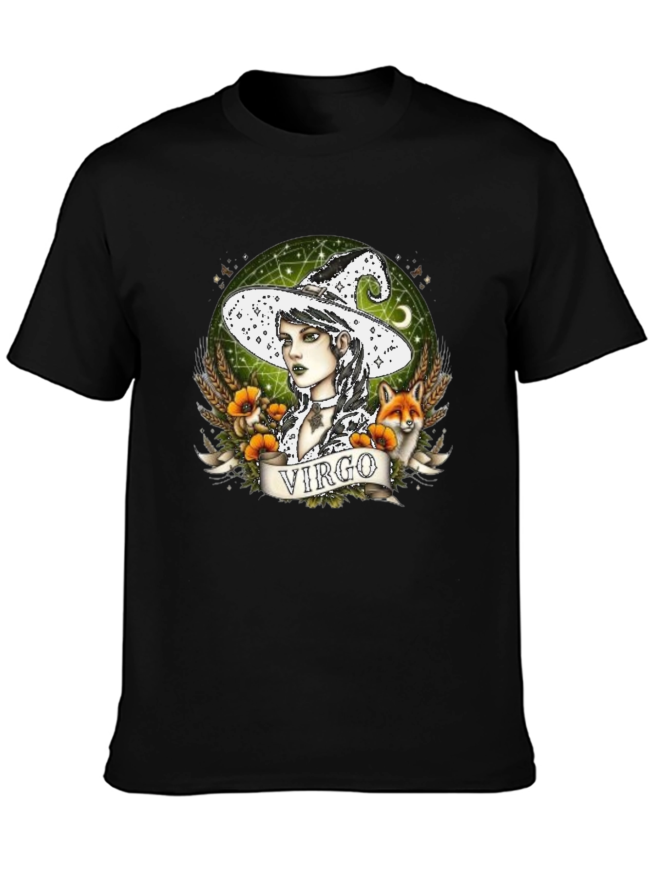 Virgo Witch Graphic T-Shirt - Unique Zodiac Design