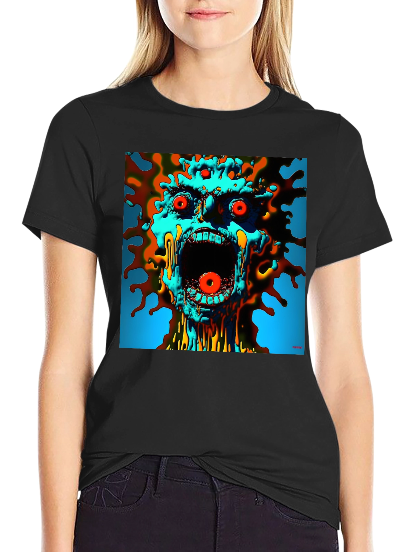 Screaming Monster Graphic Tee - Abstract Art T-Shirt