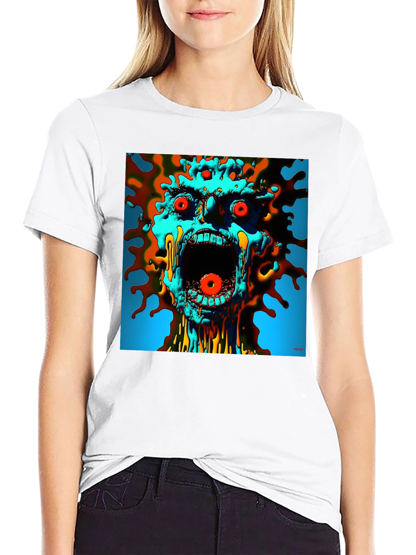 Screaming Monster Graphic Tee - Abstract Art T-Shirt
