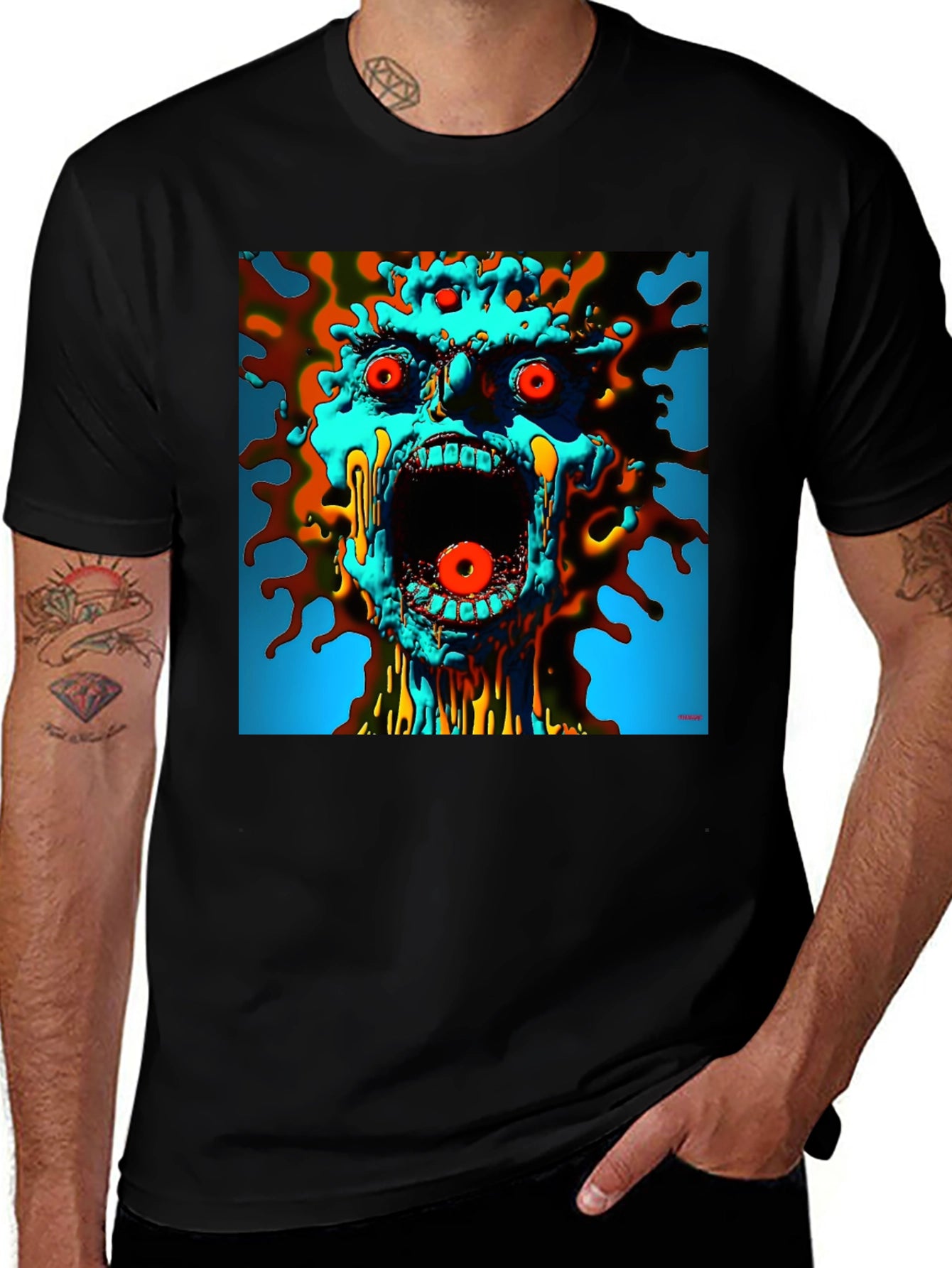 Screaming Monster Graphic Tee - Abstract Art T-Shirt