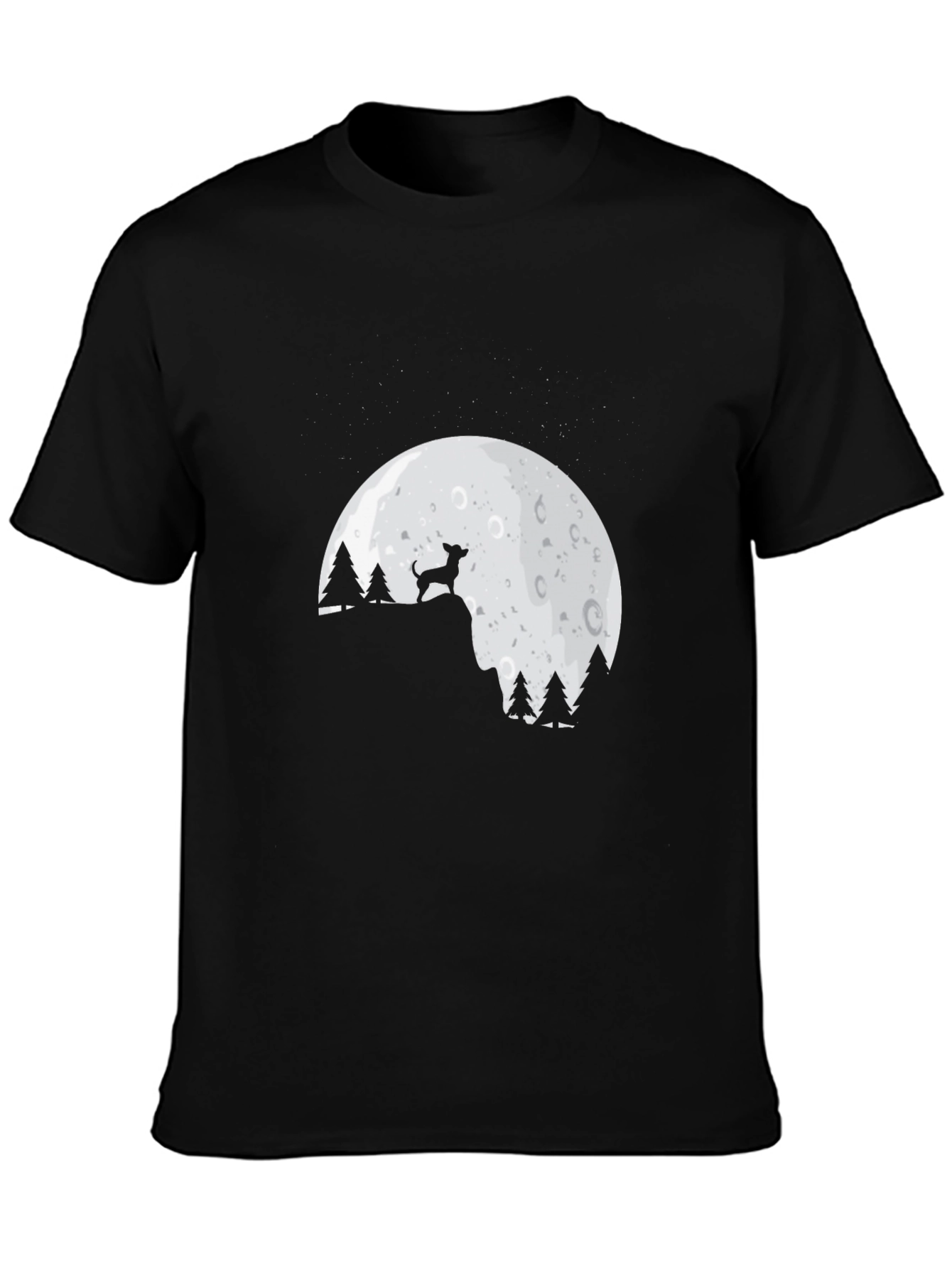 Dog Moon T-Shirt - Cute Canine Silhouette Tee
