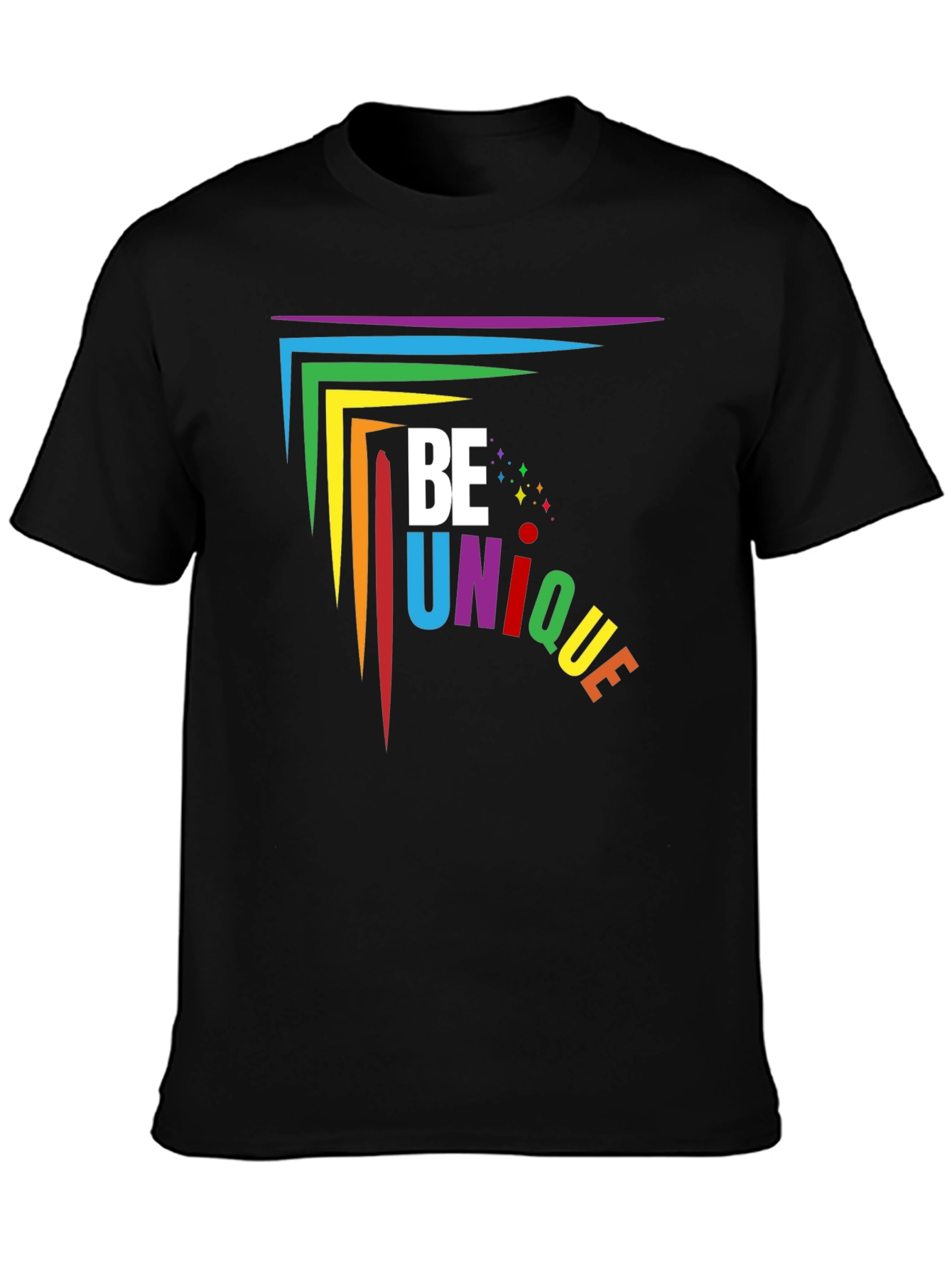 Be Unique Rainbow Graphic T-Shirt