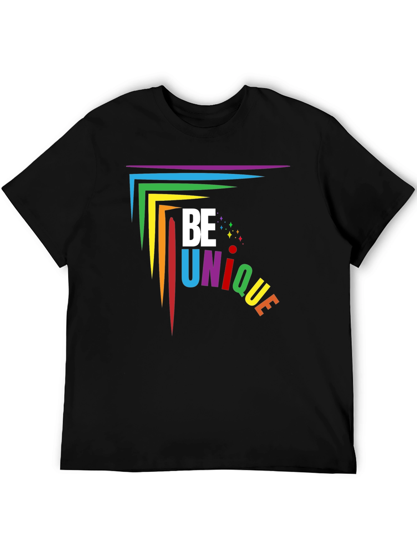 Be Unique Rainbow Graphic T-Shirt
