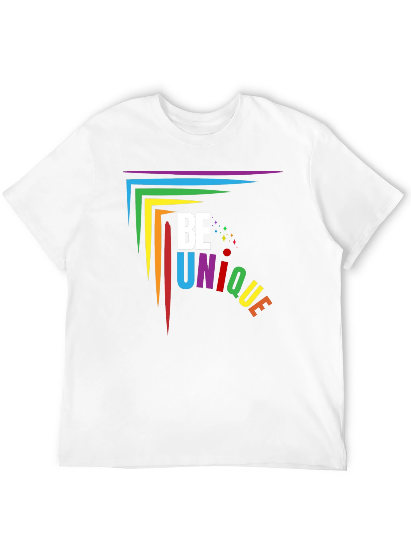 Be Unique Rainbow Graphic T-Shirt