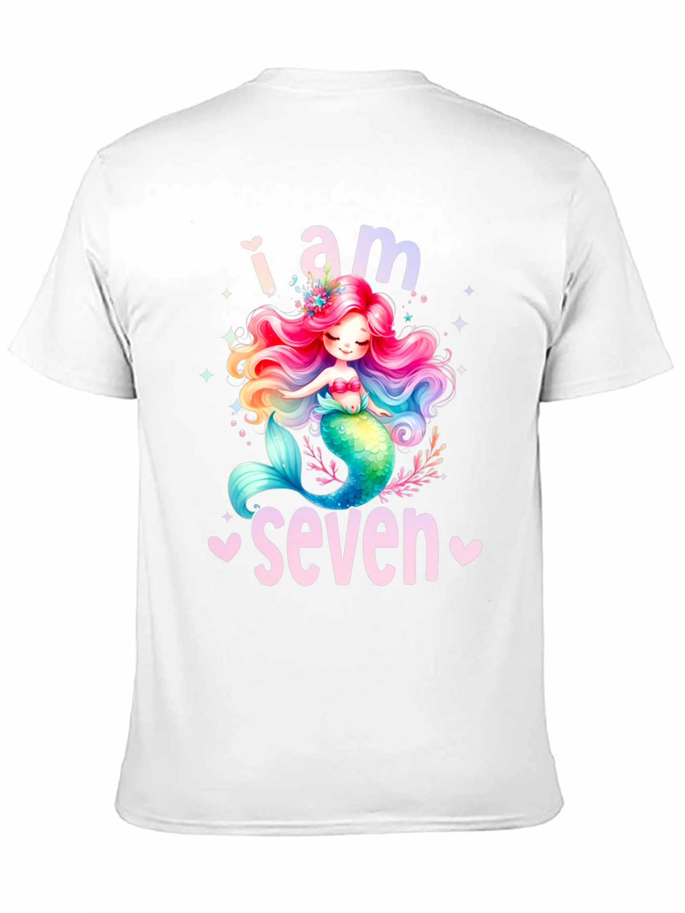 Mermaid Birthday Girl T-Shirt - I am Seven