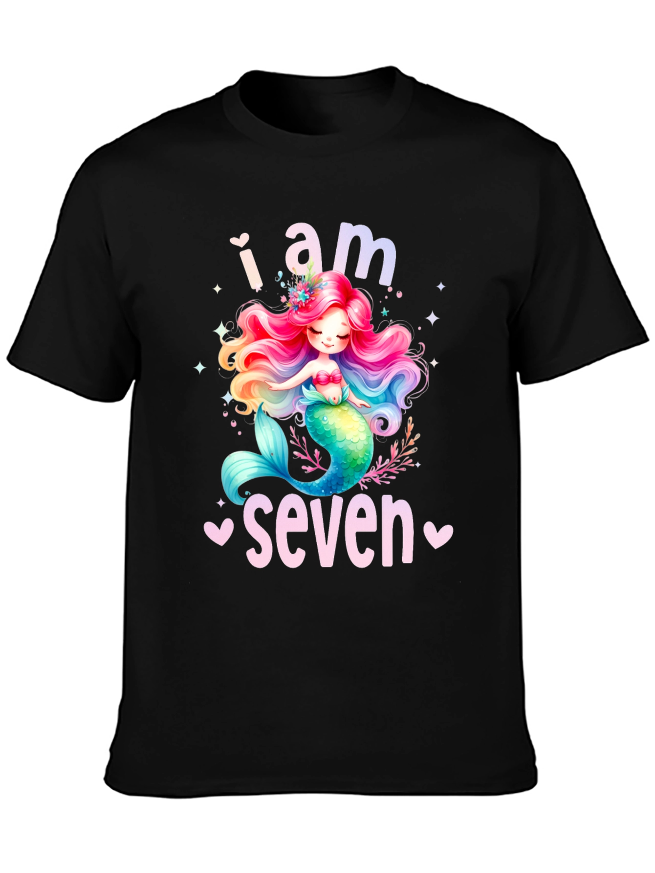 Mermaid Birthday Girl T-Shirt - I am Seven
