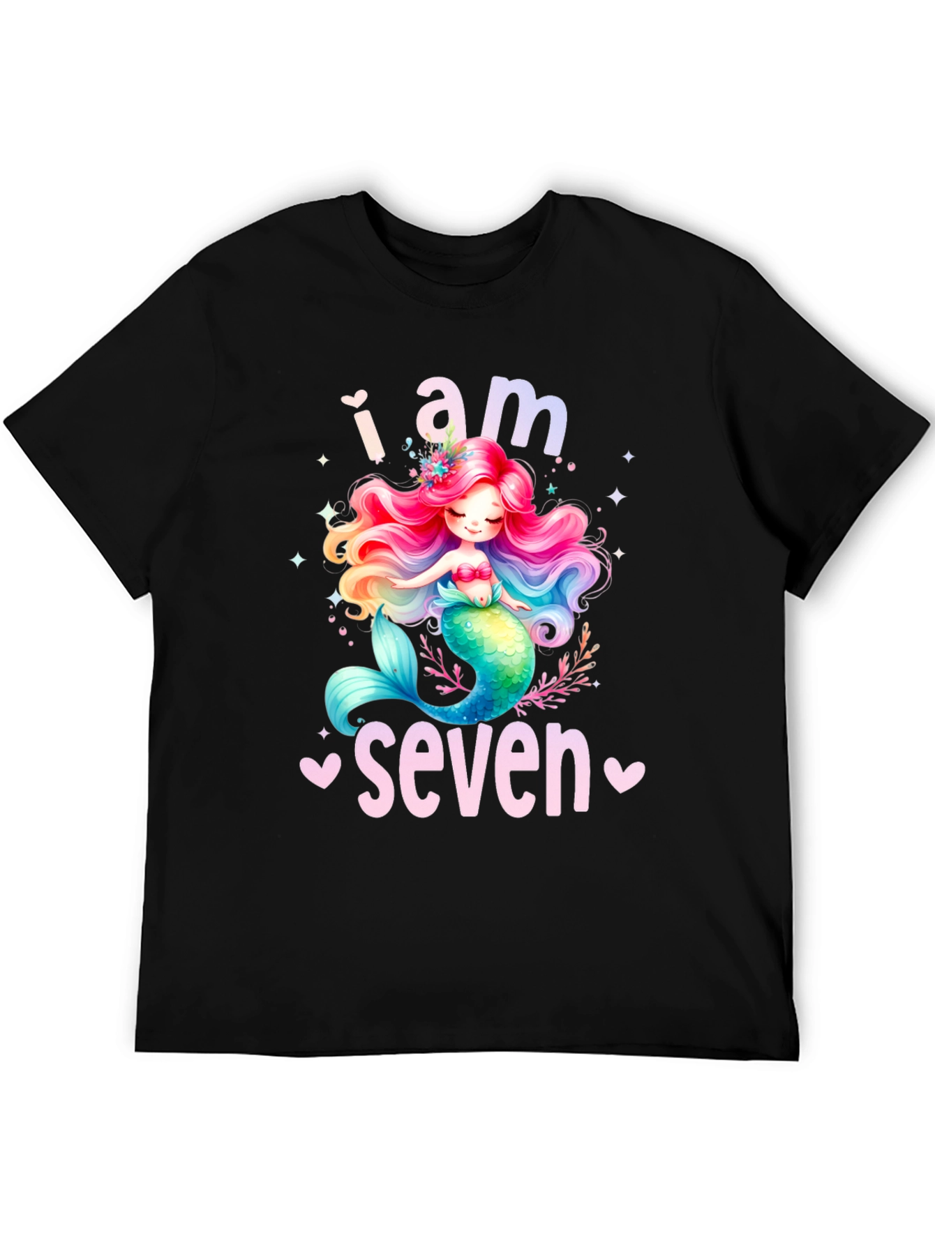 Mermaid Birthday Girl T-Shirt - I am Seven