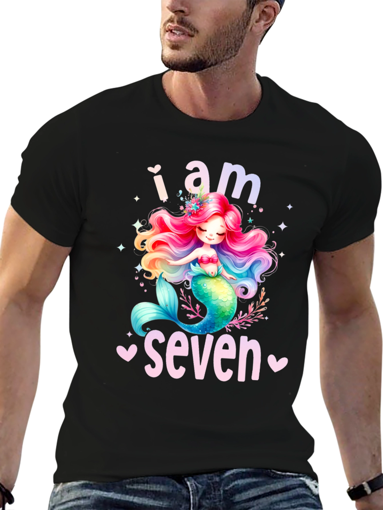Mermaid Birthday Girl T-Shirt - I am Seven