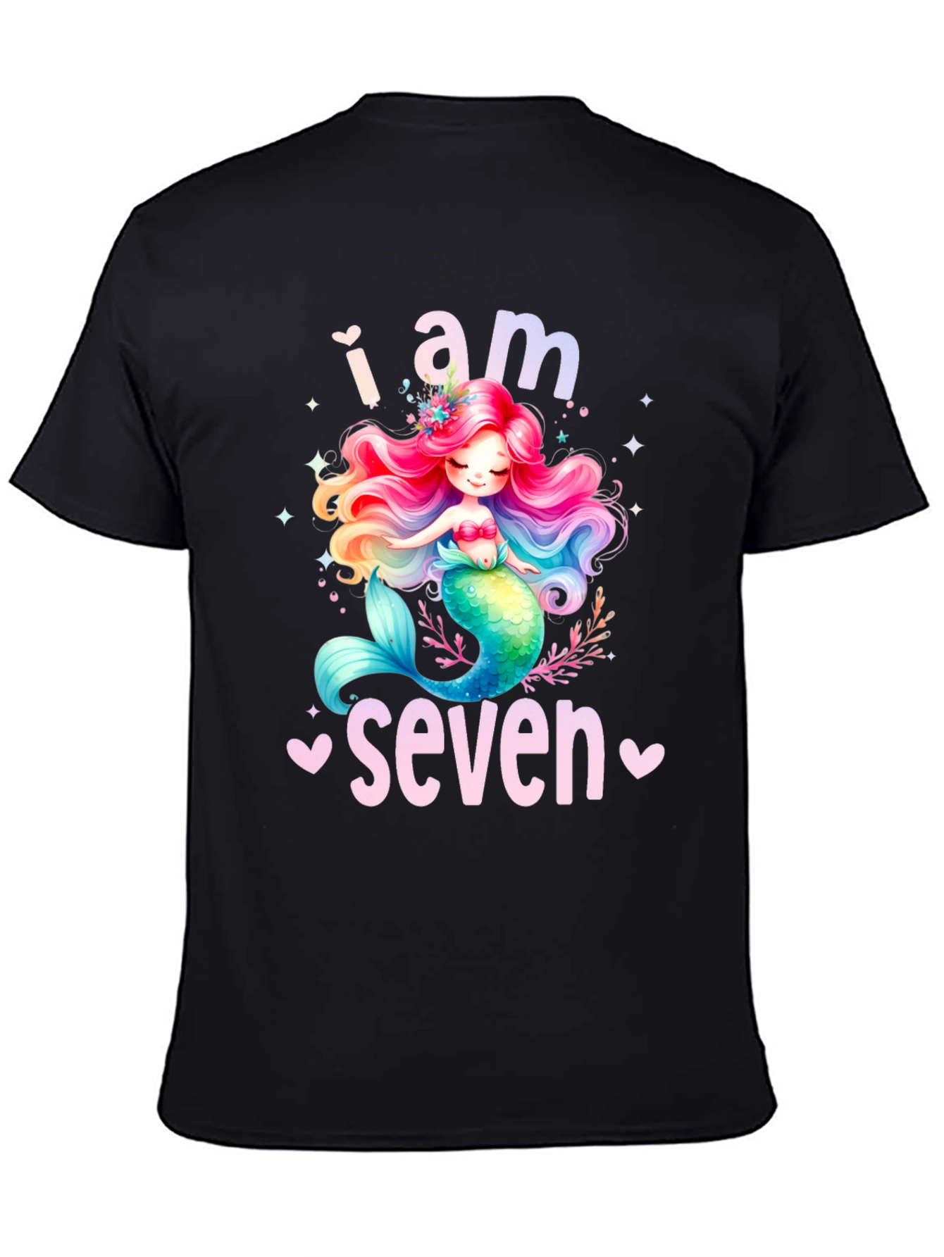 Mermaid Birthday Girl T-Shirt - I am Seven