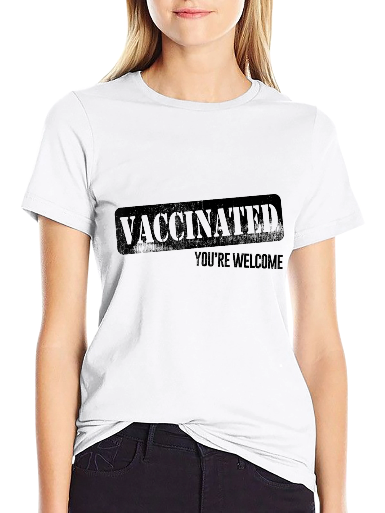Vaccinated Youre Welcome Graphic Tee - Black T-Shirt