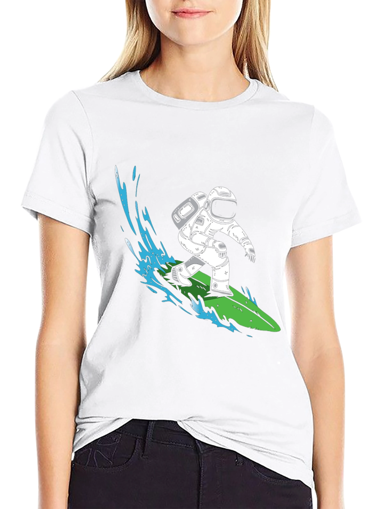 Astronaut Surfing Graphic T-Shirt