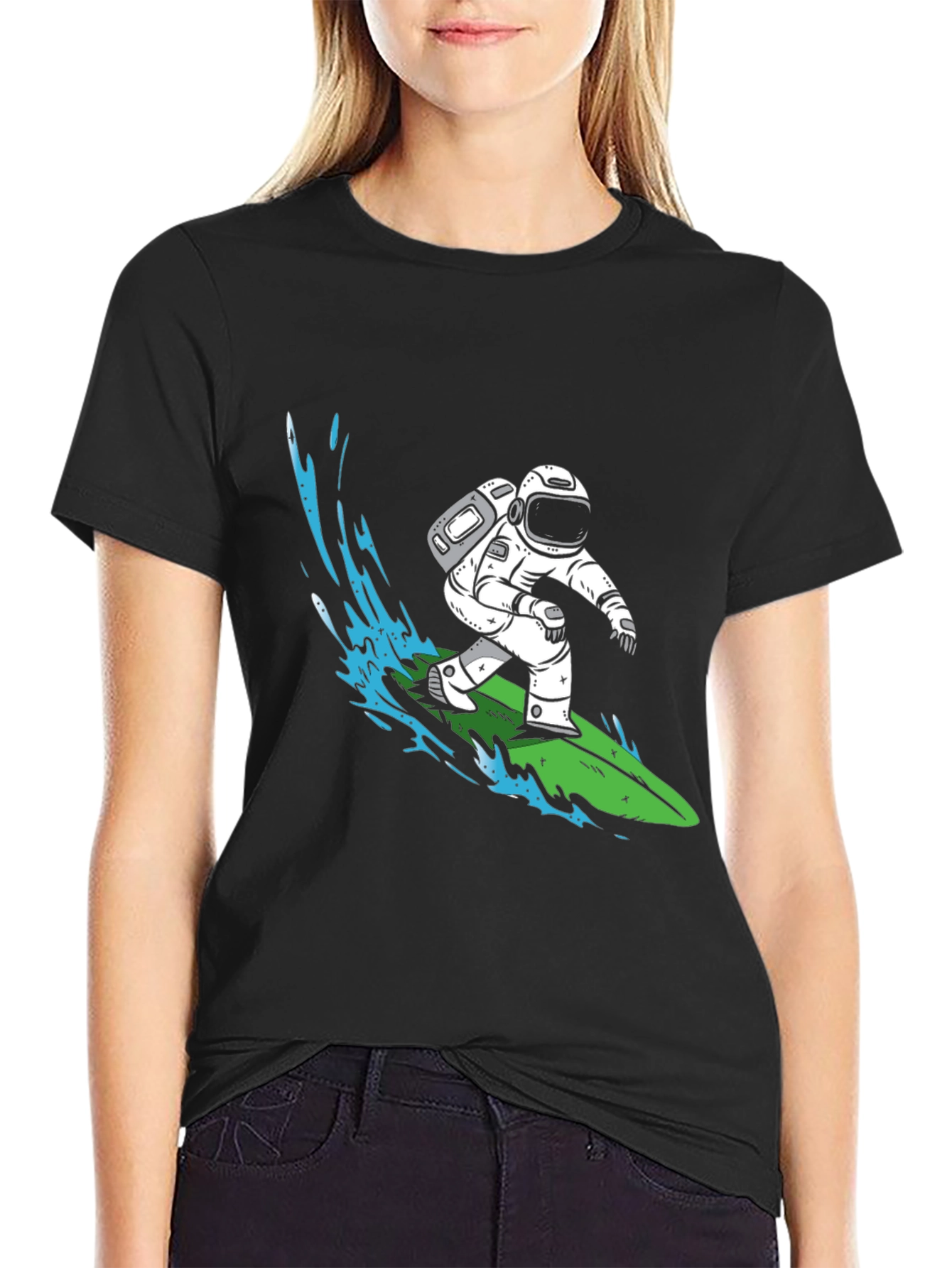 Astronaut Surfing Graphic T-Shirt