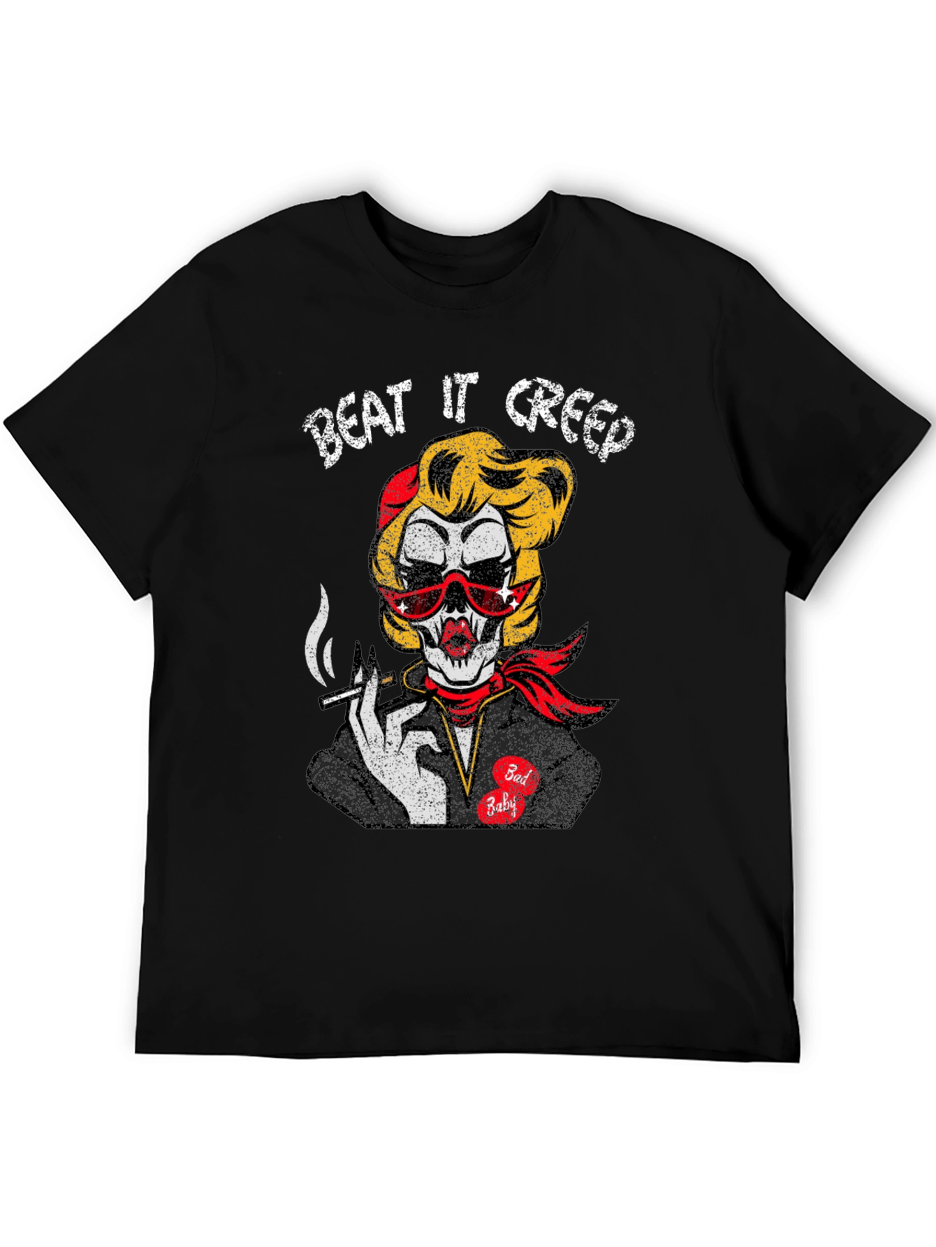 Beat It Creep Graphic T-Shirt - Skull Lady