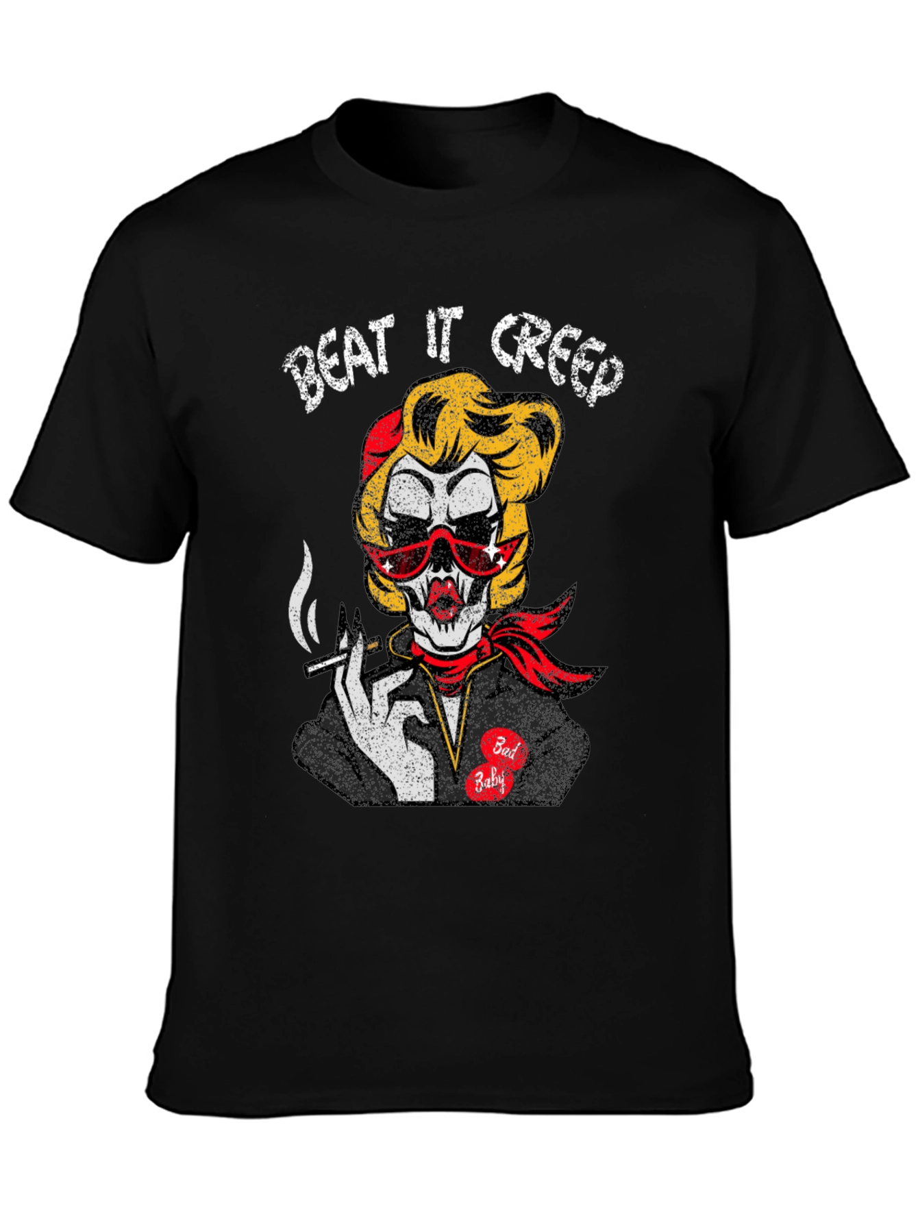 Beat It Creep Graphic T-Shirt - Skull Lady