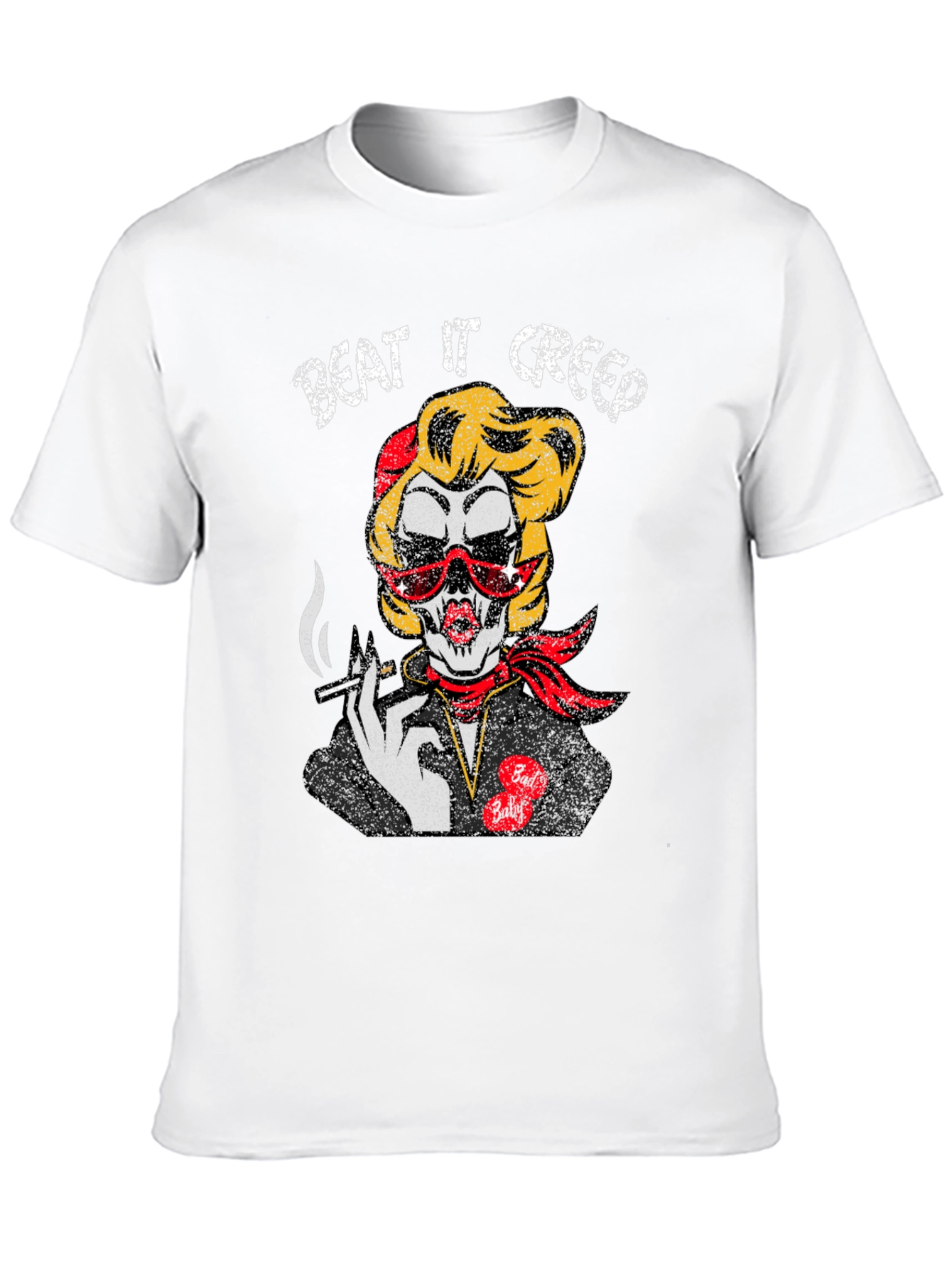 Beat It Creep Graphic T-Shirt - Skull Lady