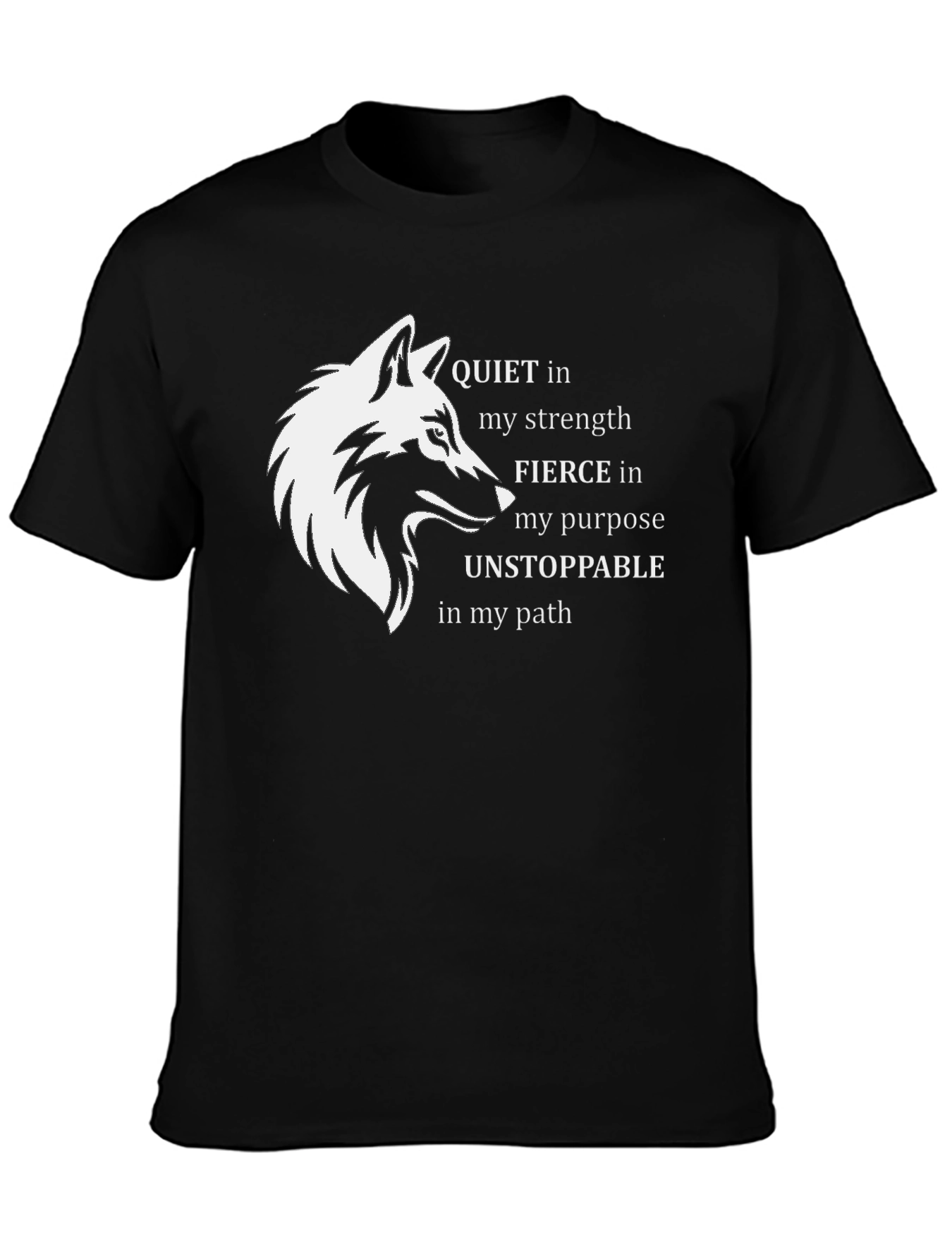 Wolf Graphic T-Shirt - Quiet Strength Design