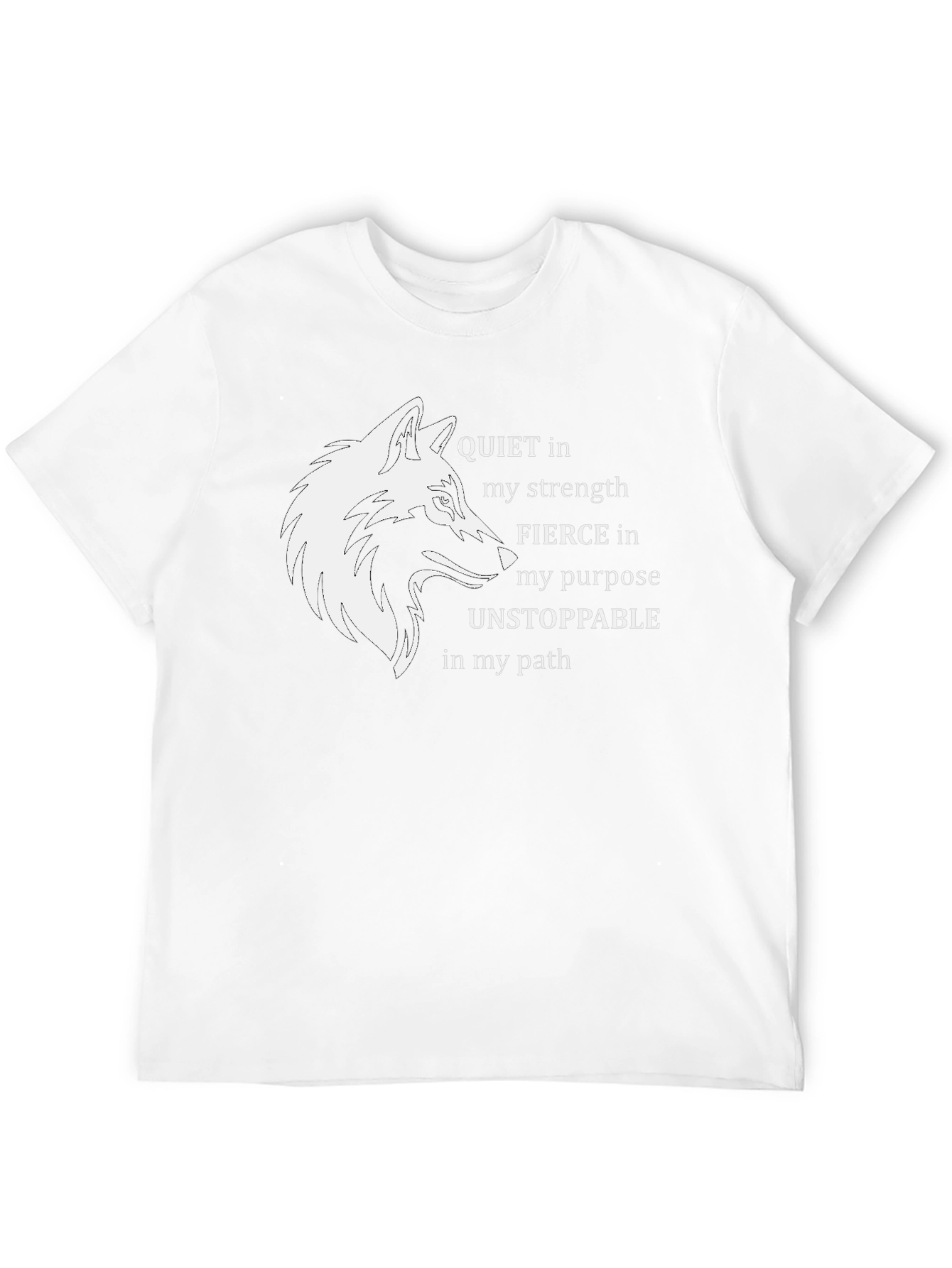 Wolf Graphic T-Shirt - Quiet Strength Design