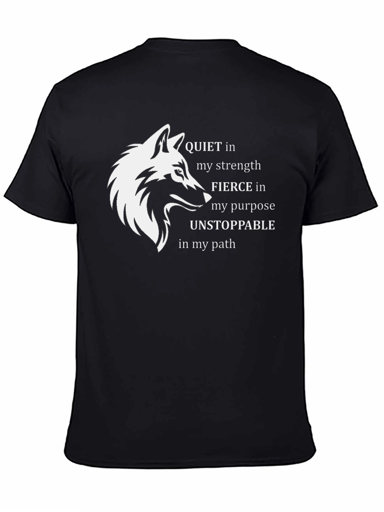 Wolf Graphic T-Shirt - Quiet Strength Design