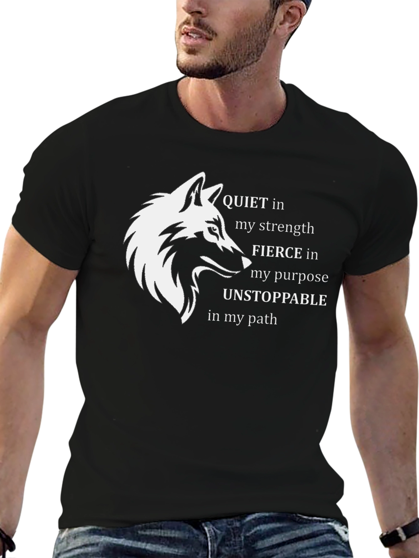 Wolf Graphic T-Shirt - Quiet Strength Design