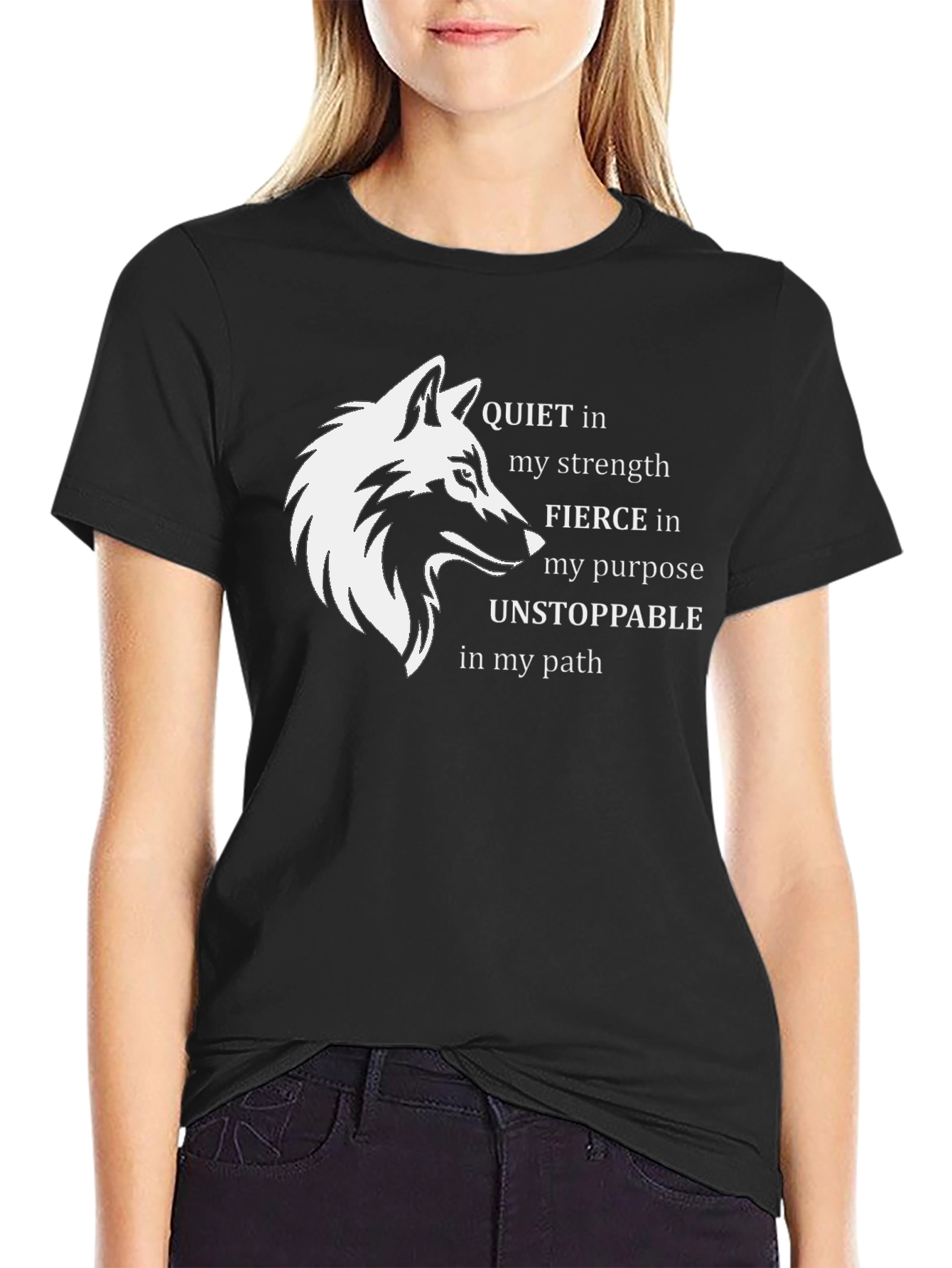 Wolf Graphic T-Shirt - Quiet Strength Design