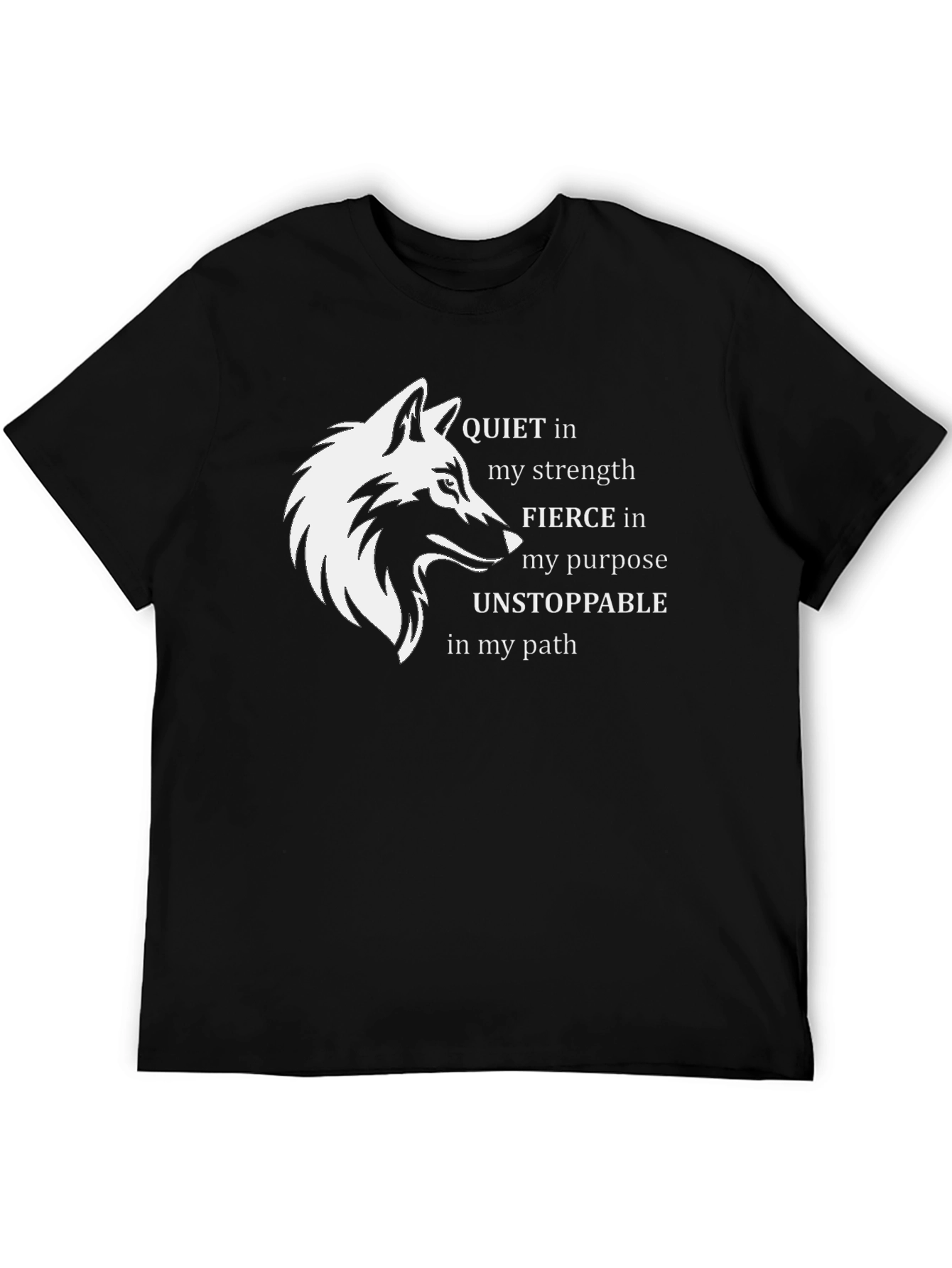Wolf Graphic T-Shirt - Quiet Strength Design