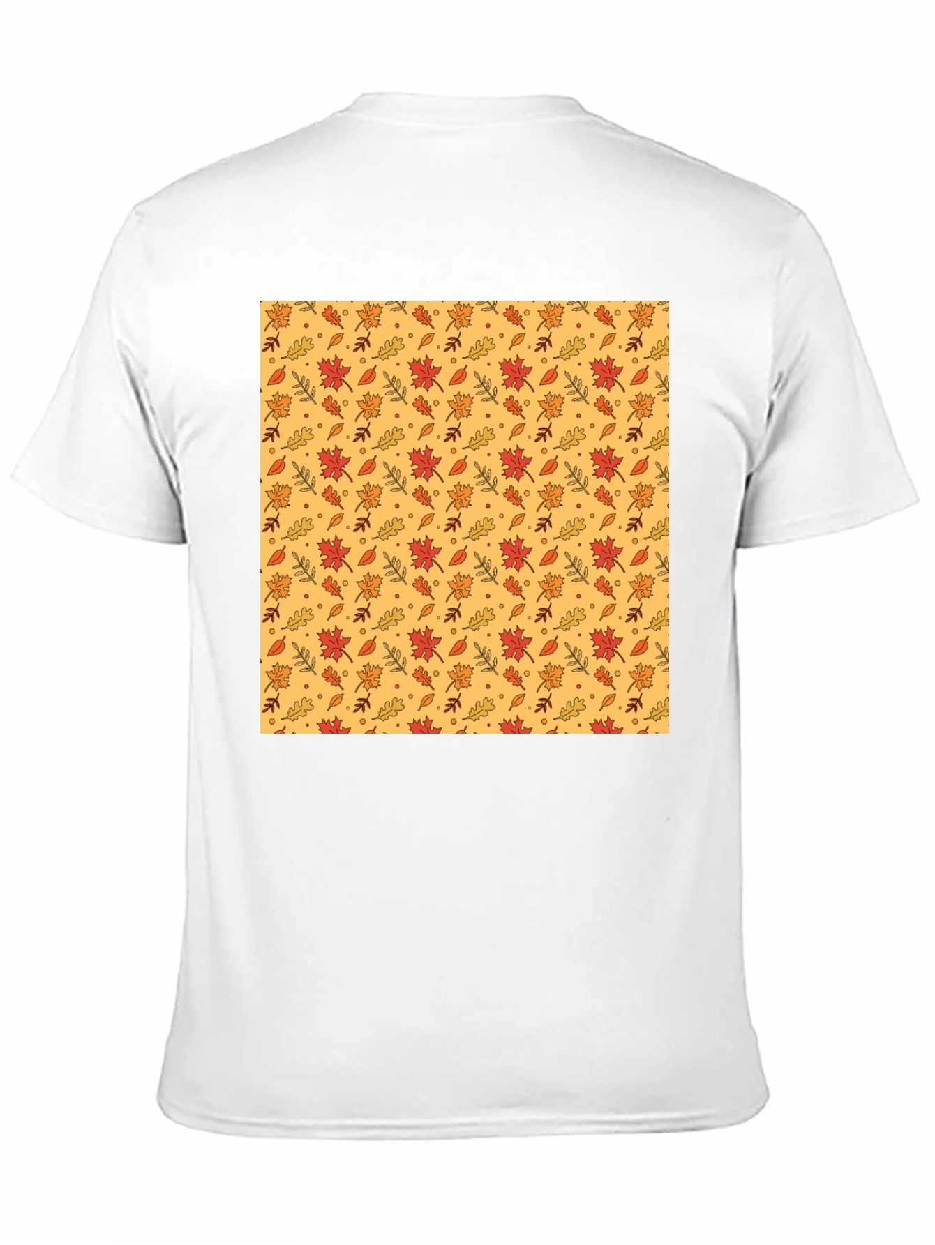 Autumn Leaves Pattern Black T-Shirt