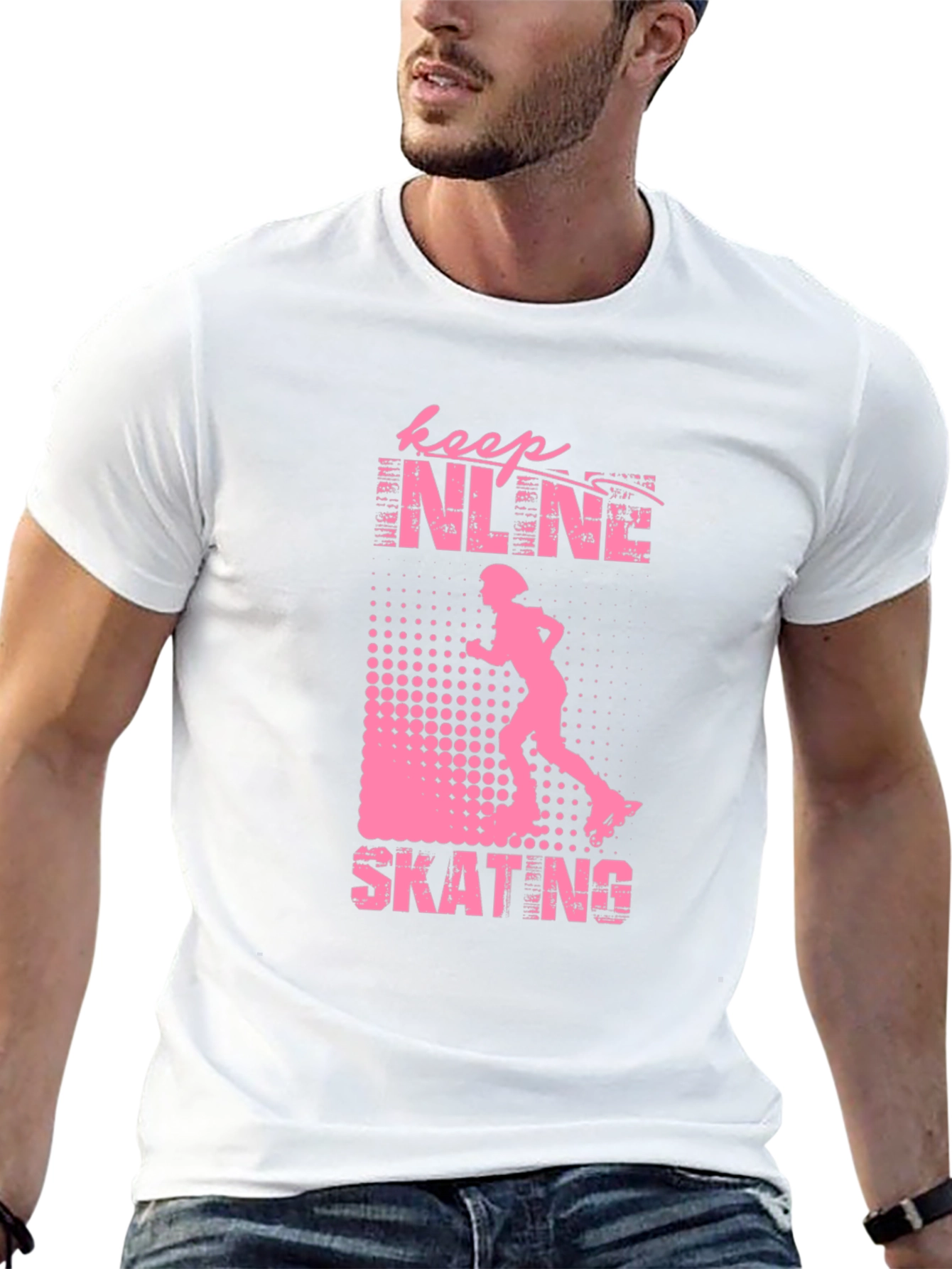 Keep Inline Skating T-Shirt Black Pink Design