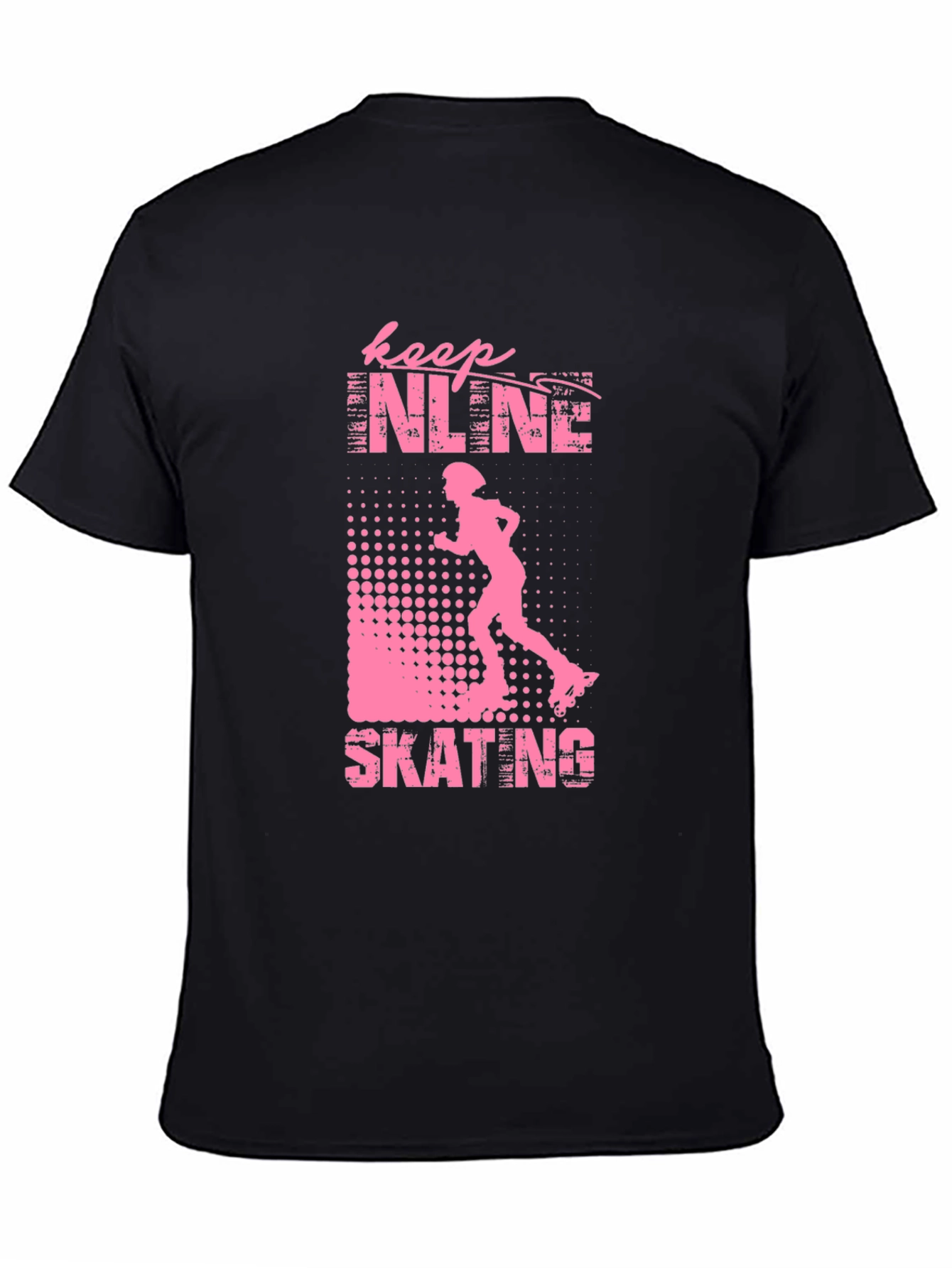 Keep Inline Skating T-Shirt Black Pink Design