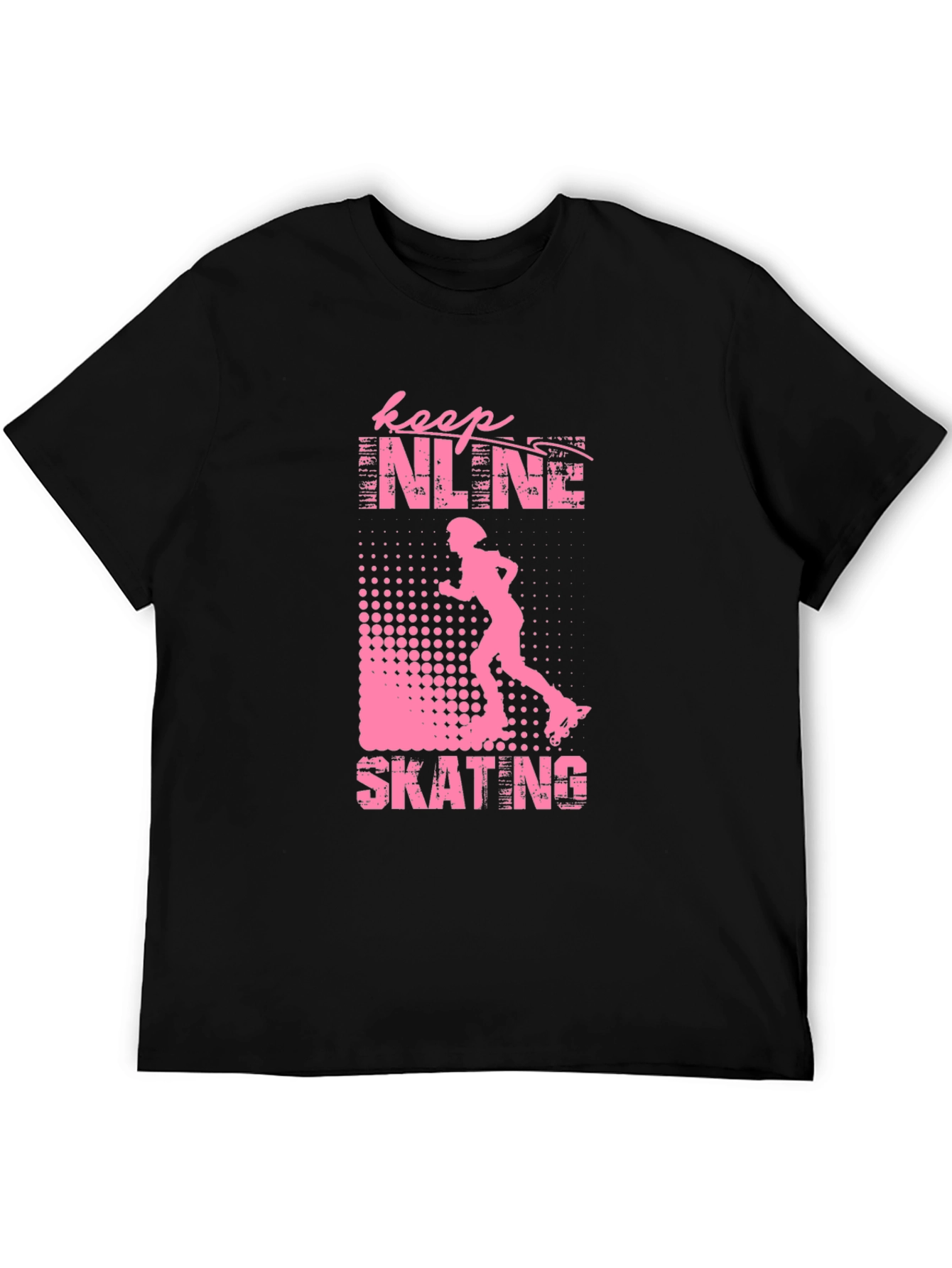 Keep Inline Skating T-Shirt Black Pink Design