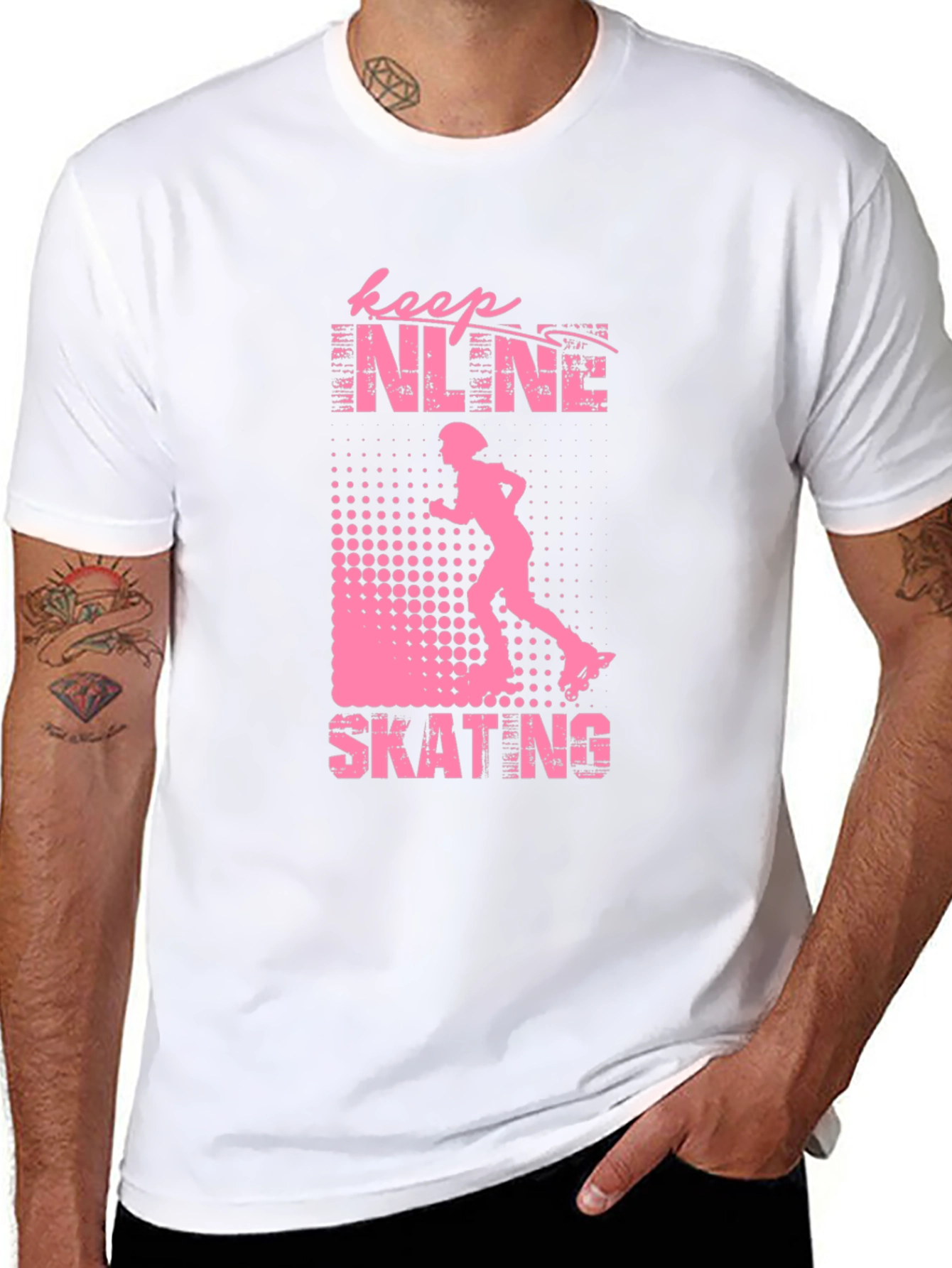 Keep Inline Skating T-Shirt Black Pink Design