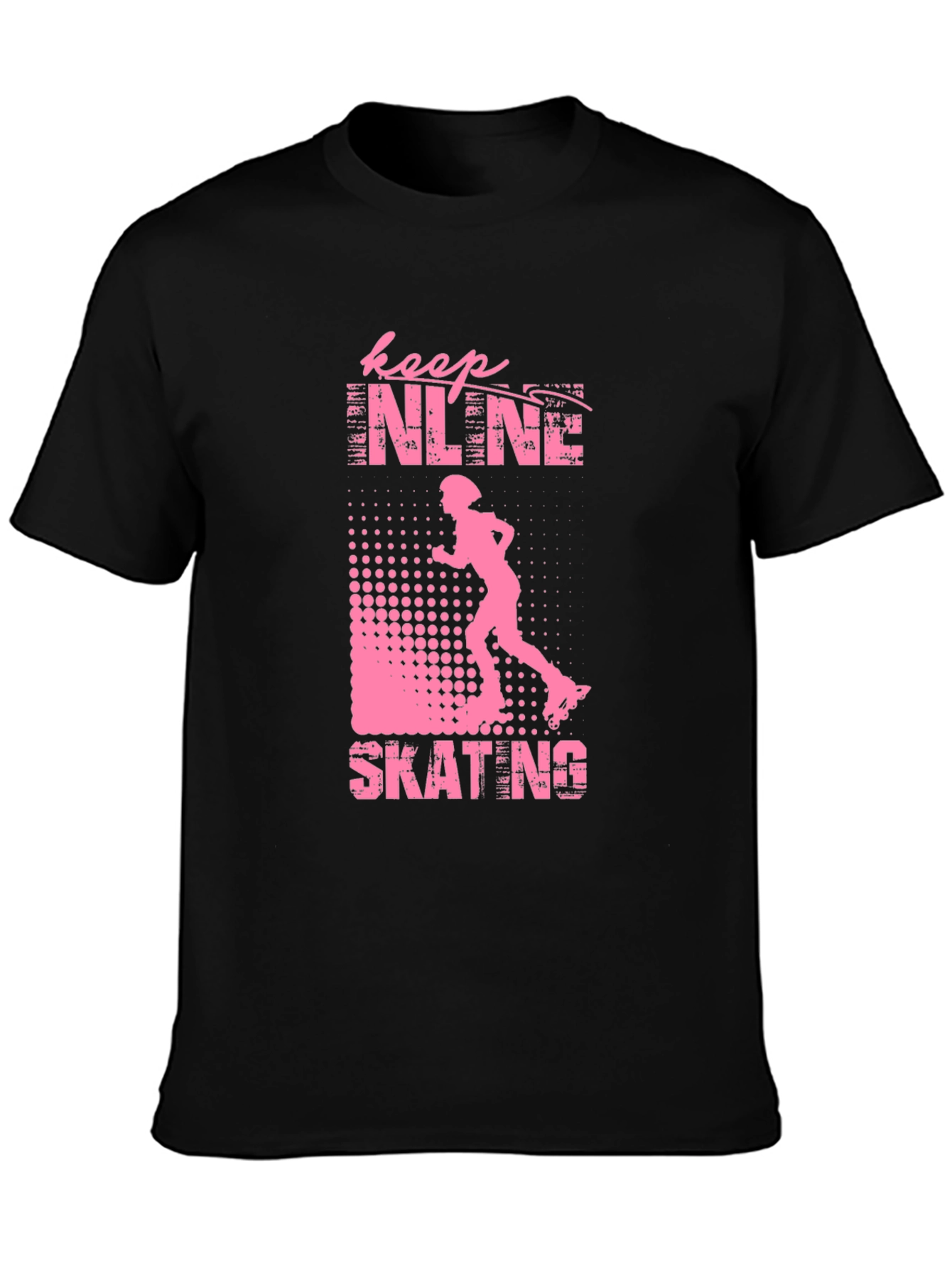 Keep Inline Skating T-Shirt Black Pink Design