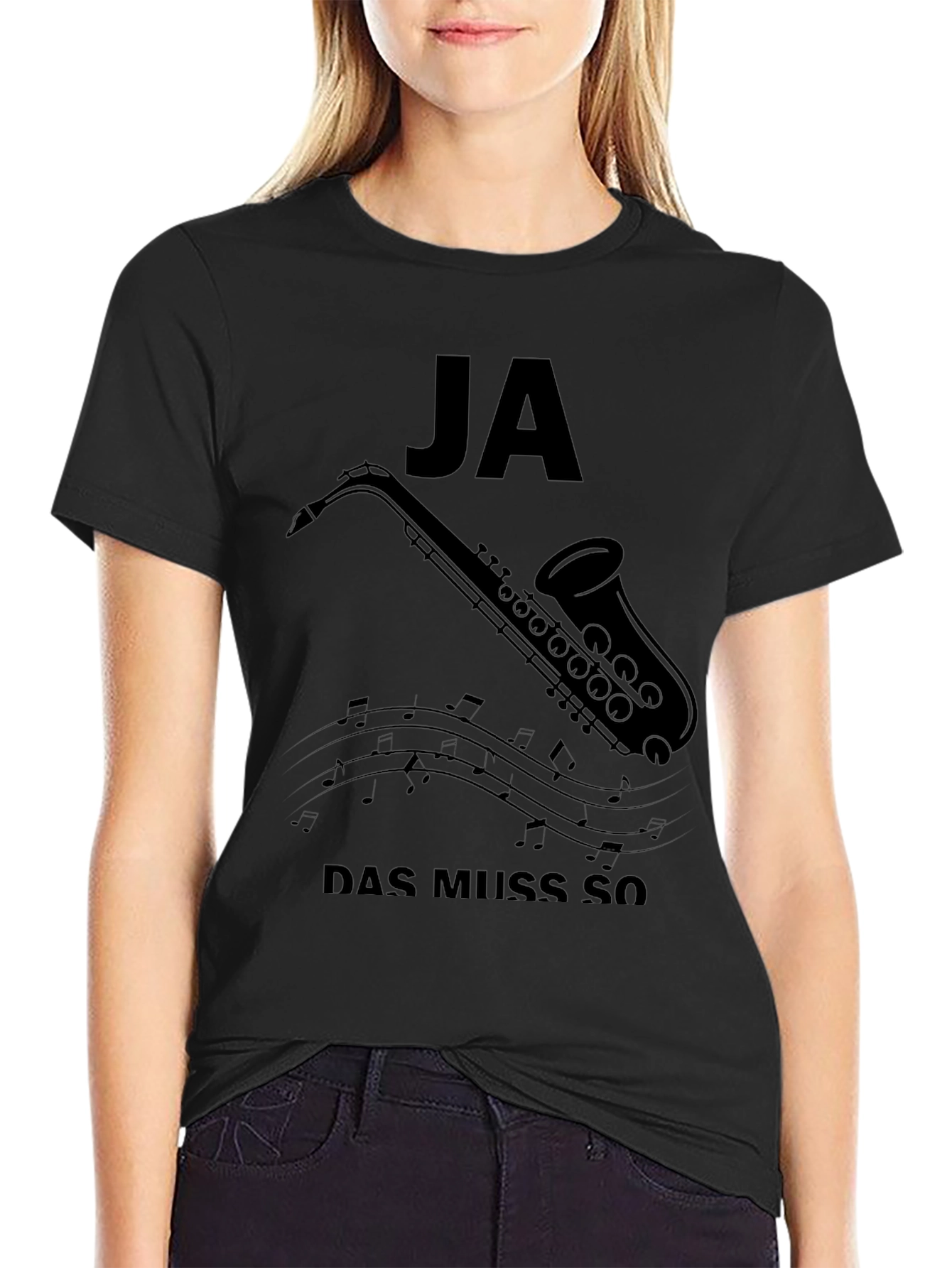 Ja Das Muss So Saxophone T-Shirt - Black