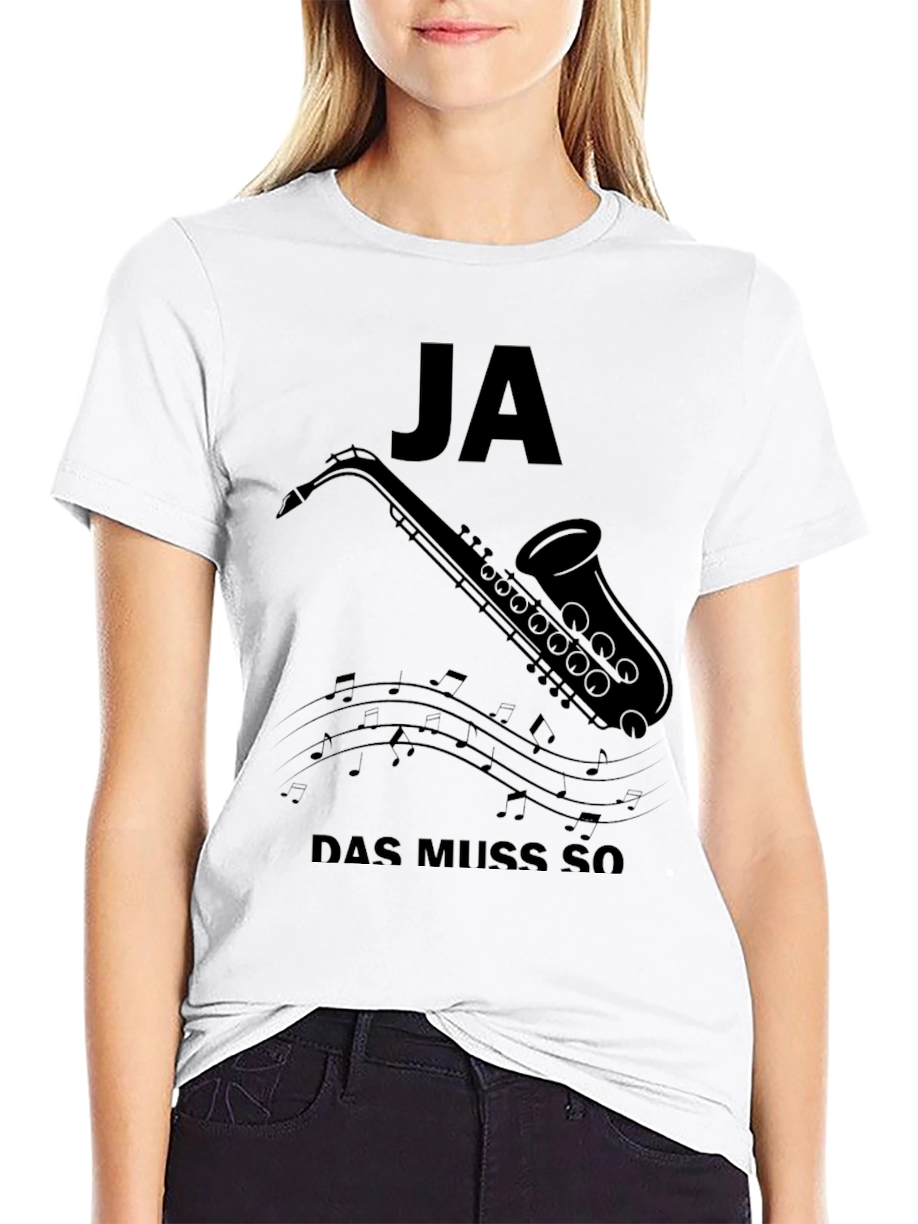 Ja Das Muss So Saxophone T-Shirt - Black