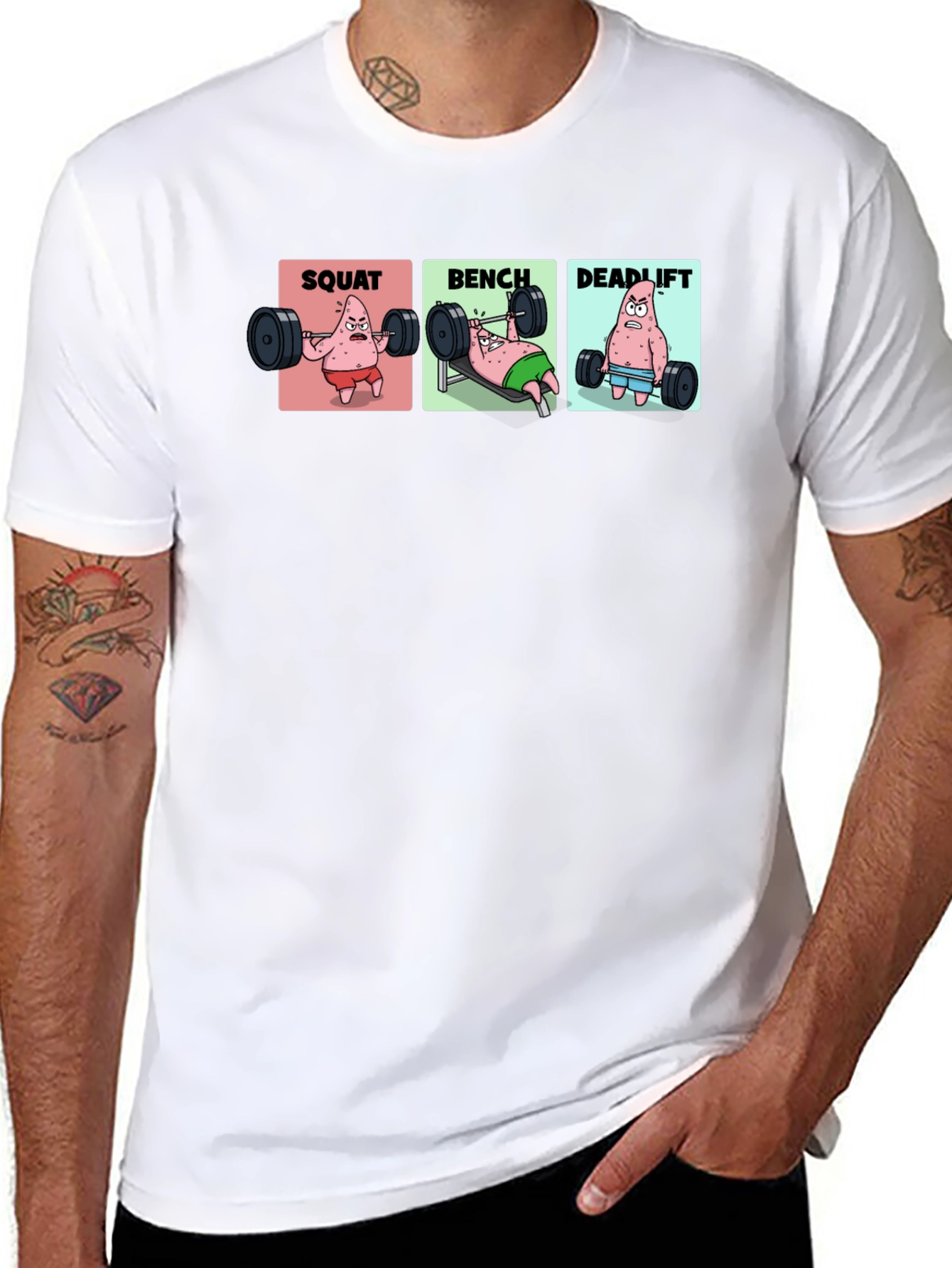 Patrick Star Gym T-Shirt - Squat Bench Deadlift