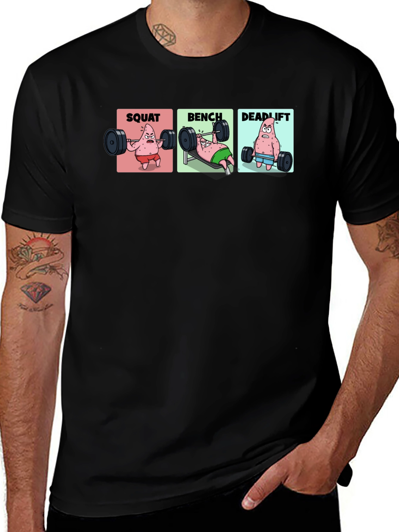 Patrick Star Gym T-Shirt - Squat Bench Deadlift