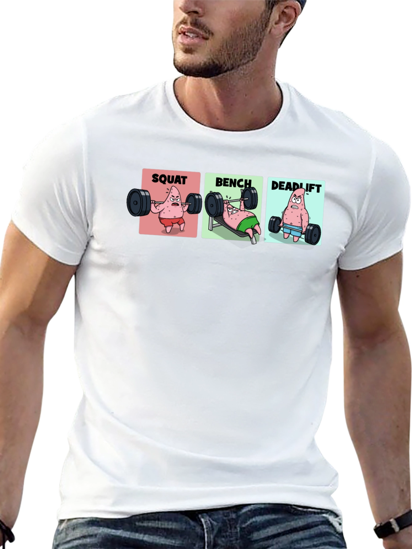 Patrick Star Gym T-Shirt - Squat Bench Deadlift