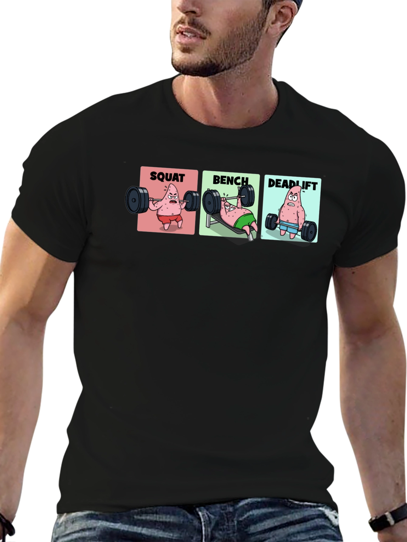 Patrick Star Gym T-Shirt - Squat Bench Deadlift
