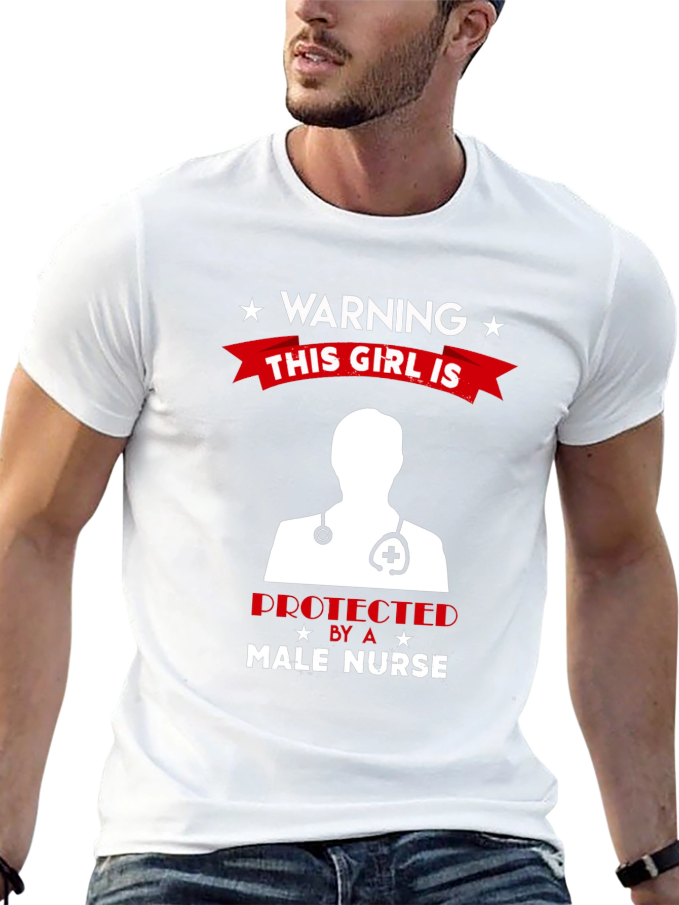 Warning Male Nurse Protected T-Shirt