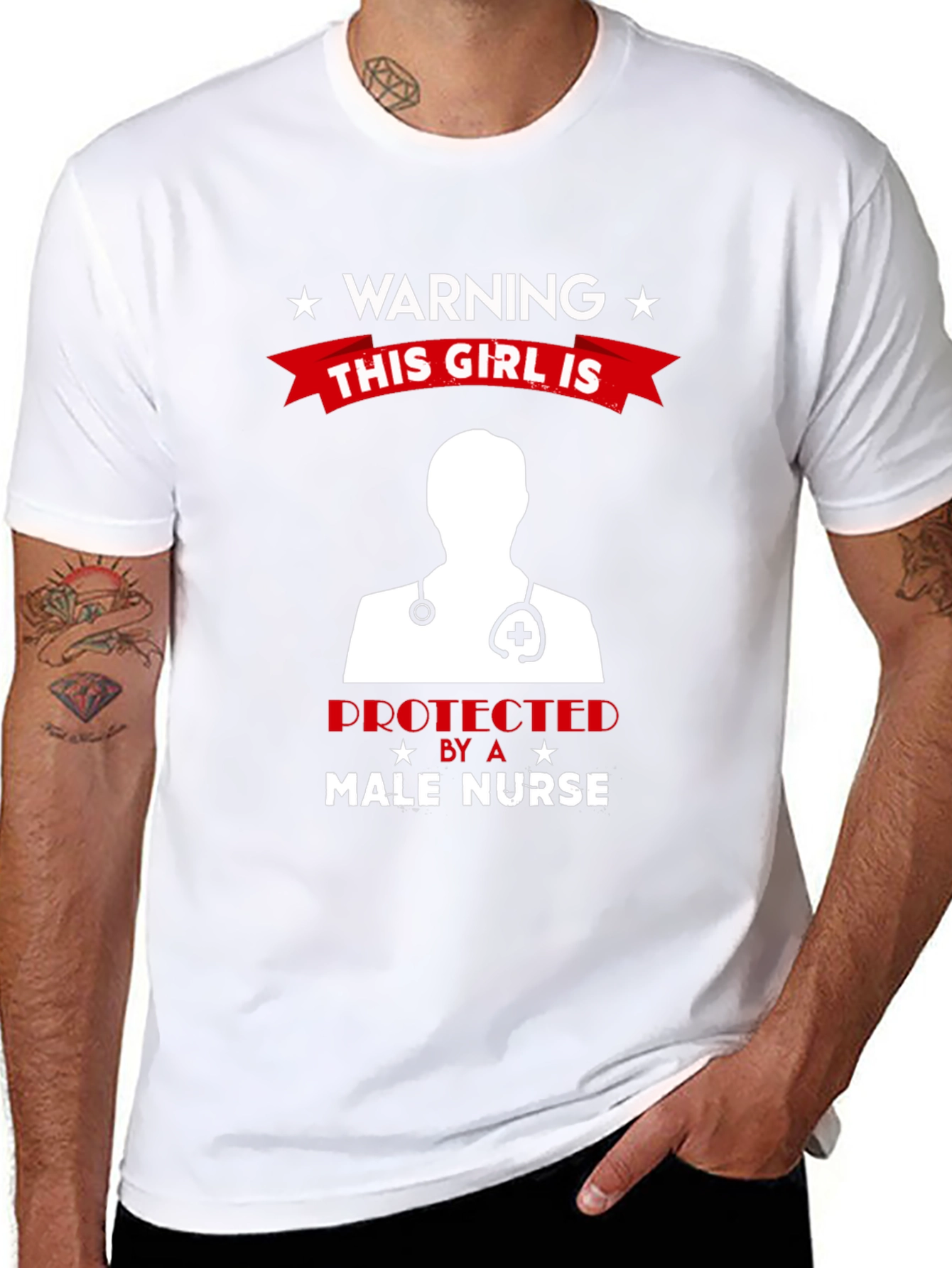 Warning Male Nurse Protected T-Shirt