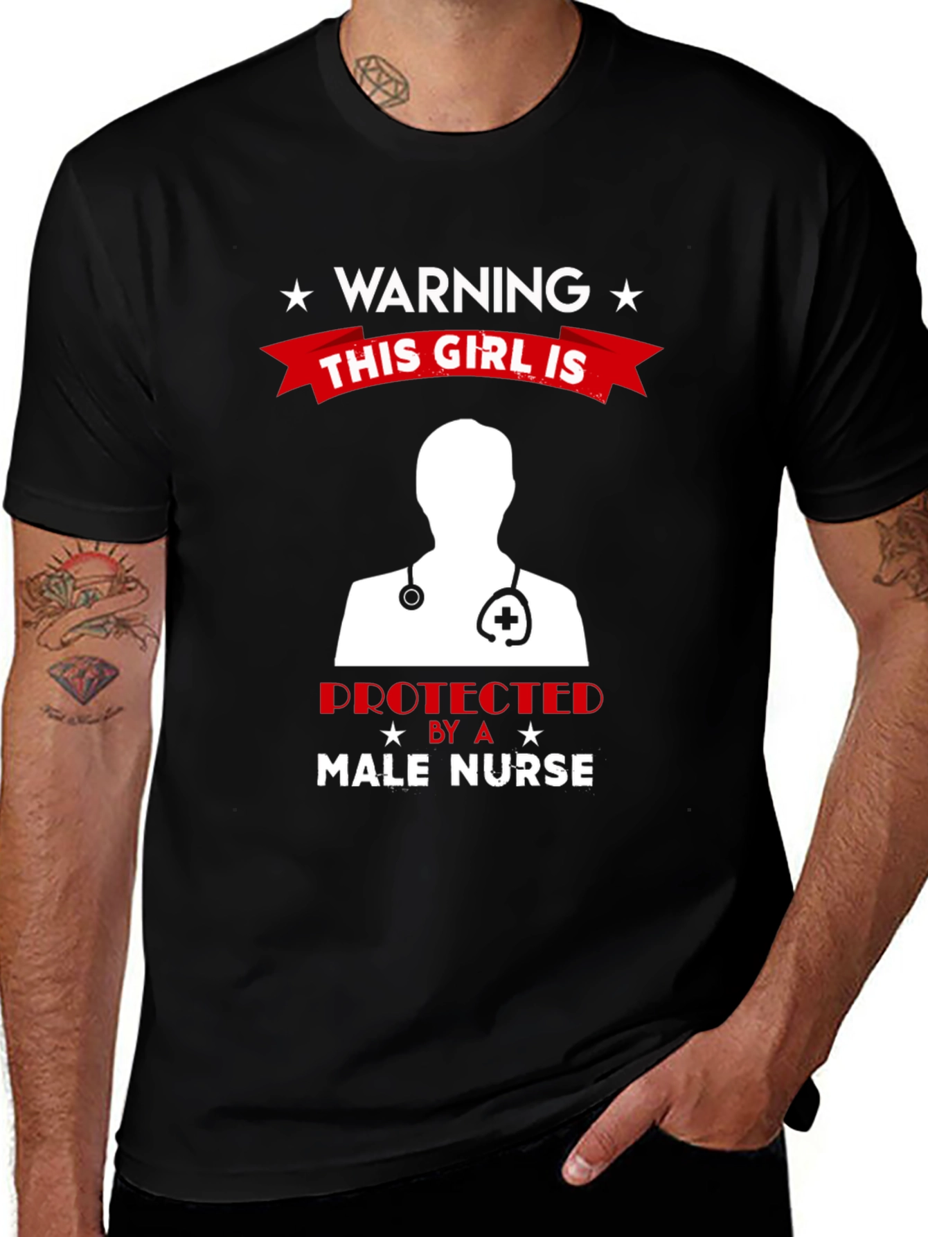 Warning Male Nurse Protected T-Shirt