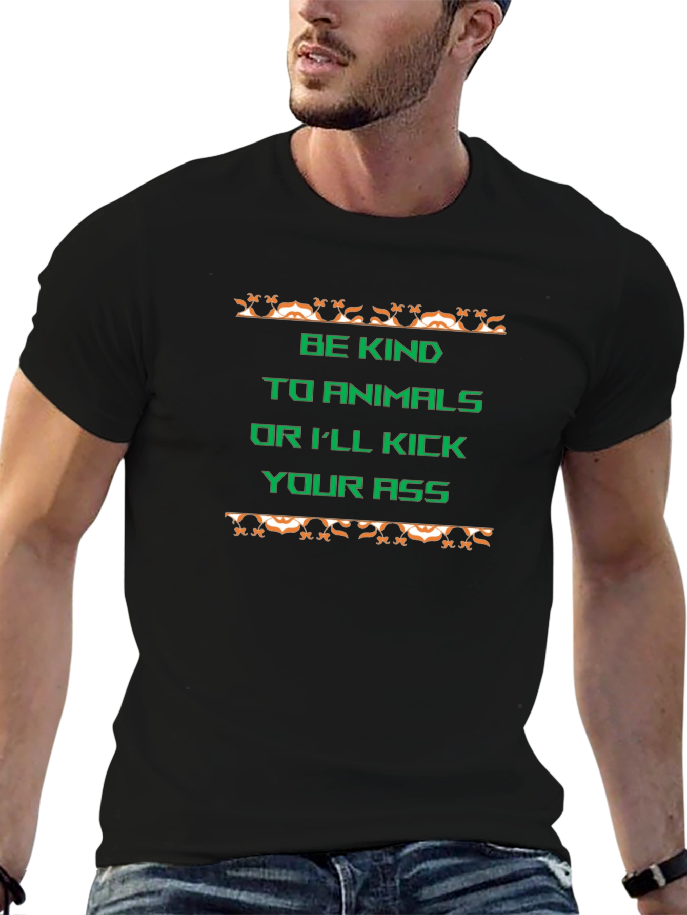 Be Kind to Animals Graphic Tee - Black