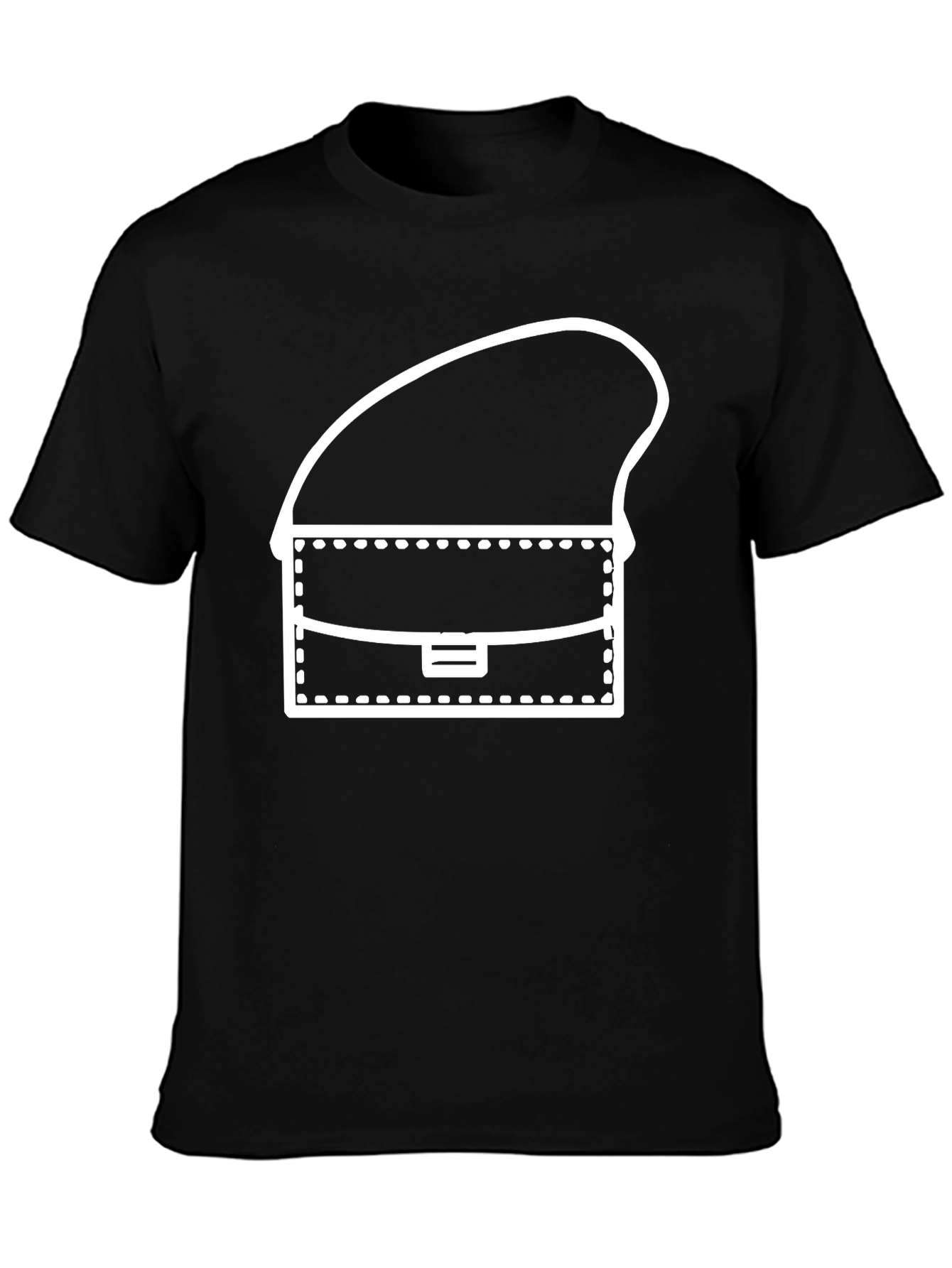 Black T-Shirt with Handbag Graphic